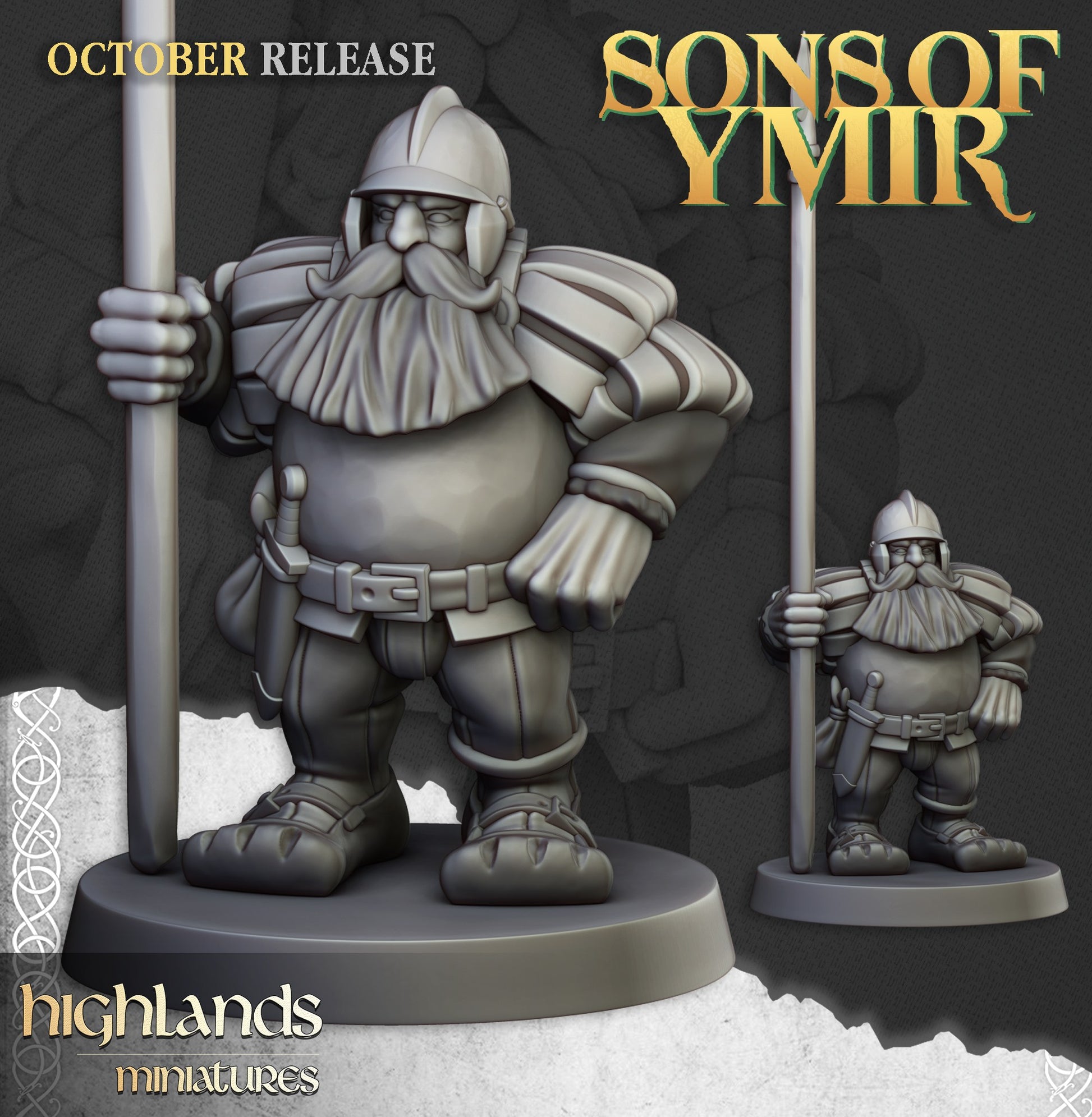 Miniatura Unidad de Piqueros Enanos Enanos resina 28mm sin pintar - Drakholm