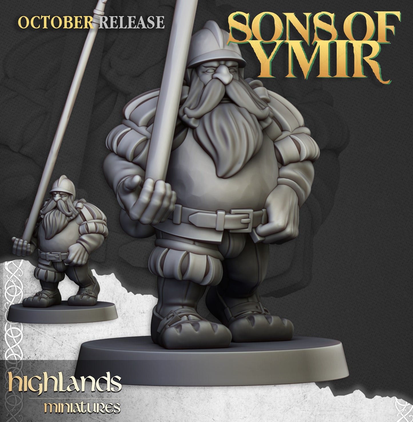 Miniatura Unidad de Piqueros Enanos Enanos resina 28mm sin pintar - Drakholm