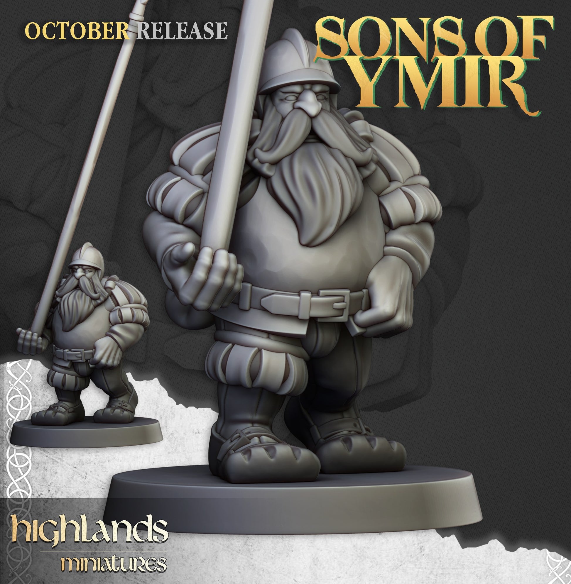 Miniatura Unidad de Piqueros Enanos Enanos resina 28mm sin pintar - Drakholm