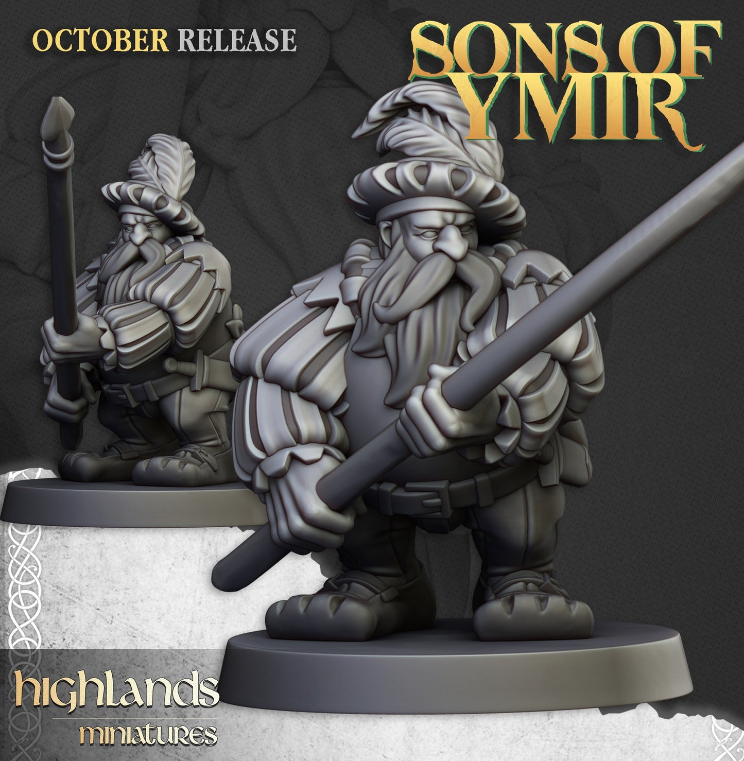 Miniatura Unidad de Piqueros Enanos Enanos resina 28mm sin pintar - Drakholm