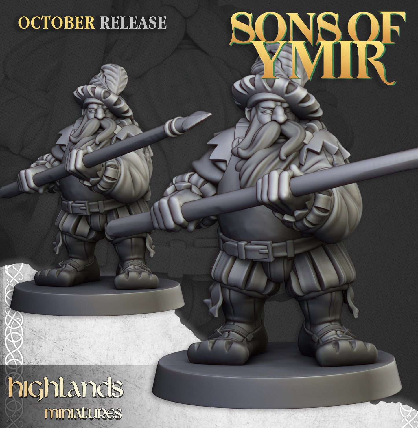 Miniatura Unidad de Piqueros Enanos Enanos resina 28mm sin pintar - Drakholm