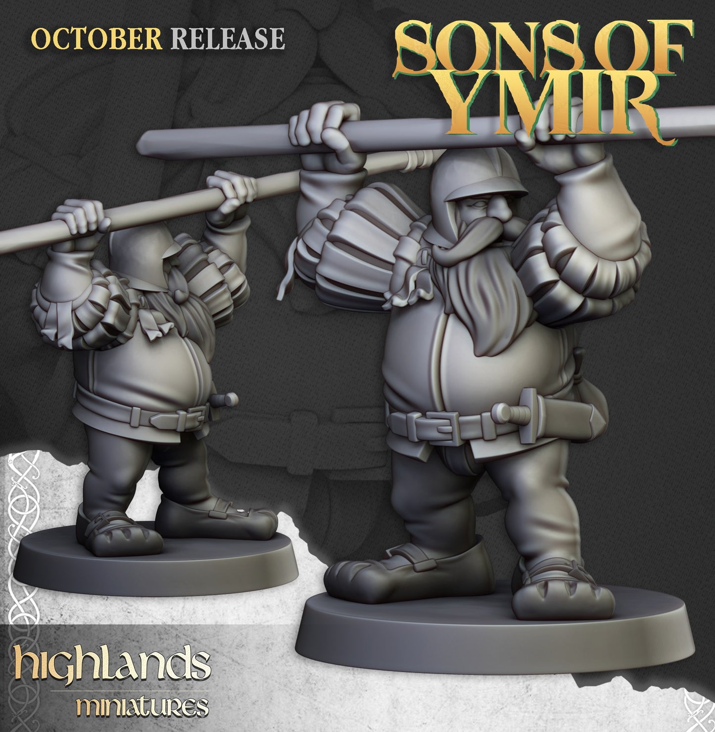 Miniatura Unidad de Piqueros Enanos Enanos resina 28mm sin pintar - Drakholm