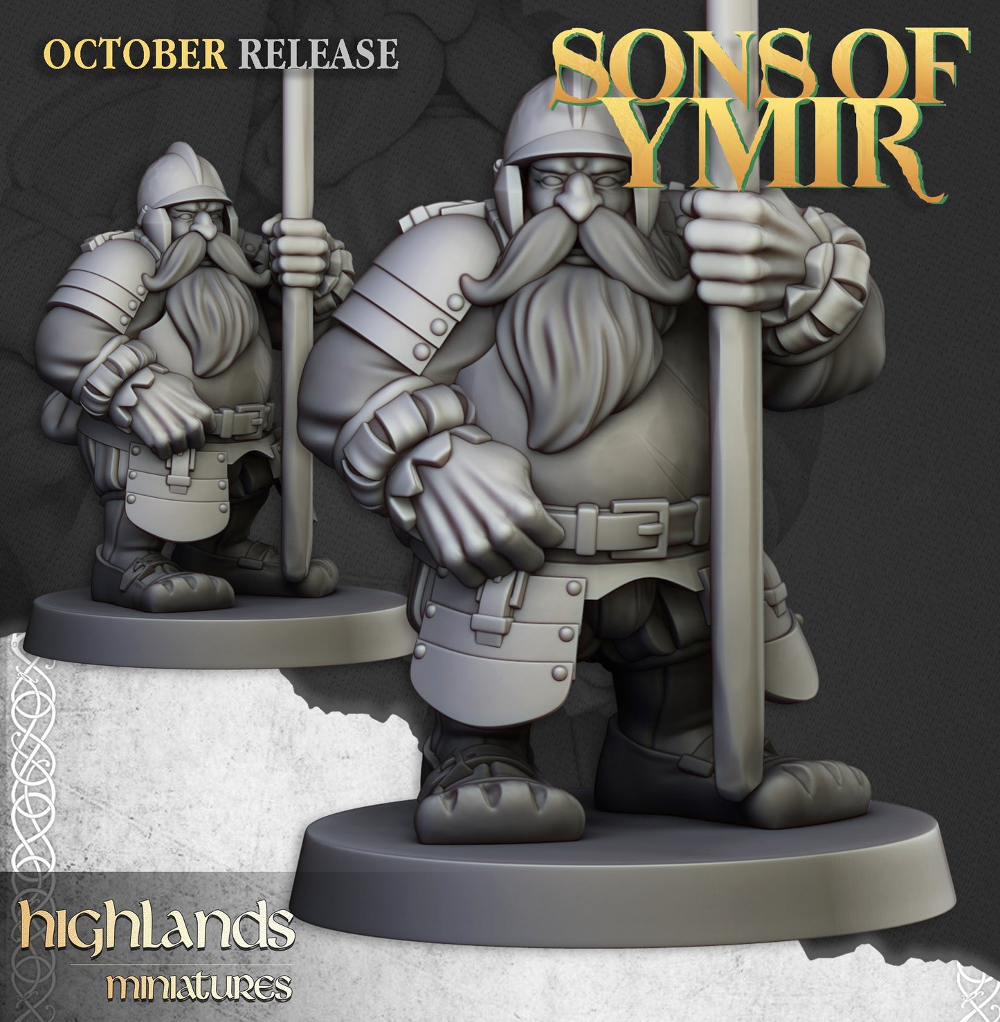 Miniatura Unidad de Piqueros Enanos Enanos resina 28mm sin pintar - Drakholm