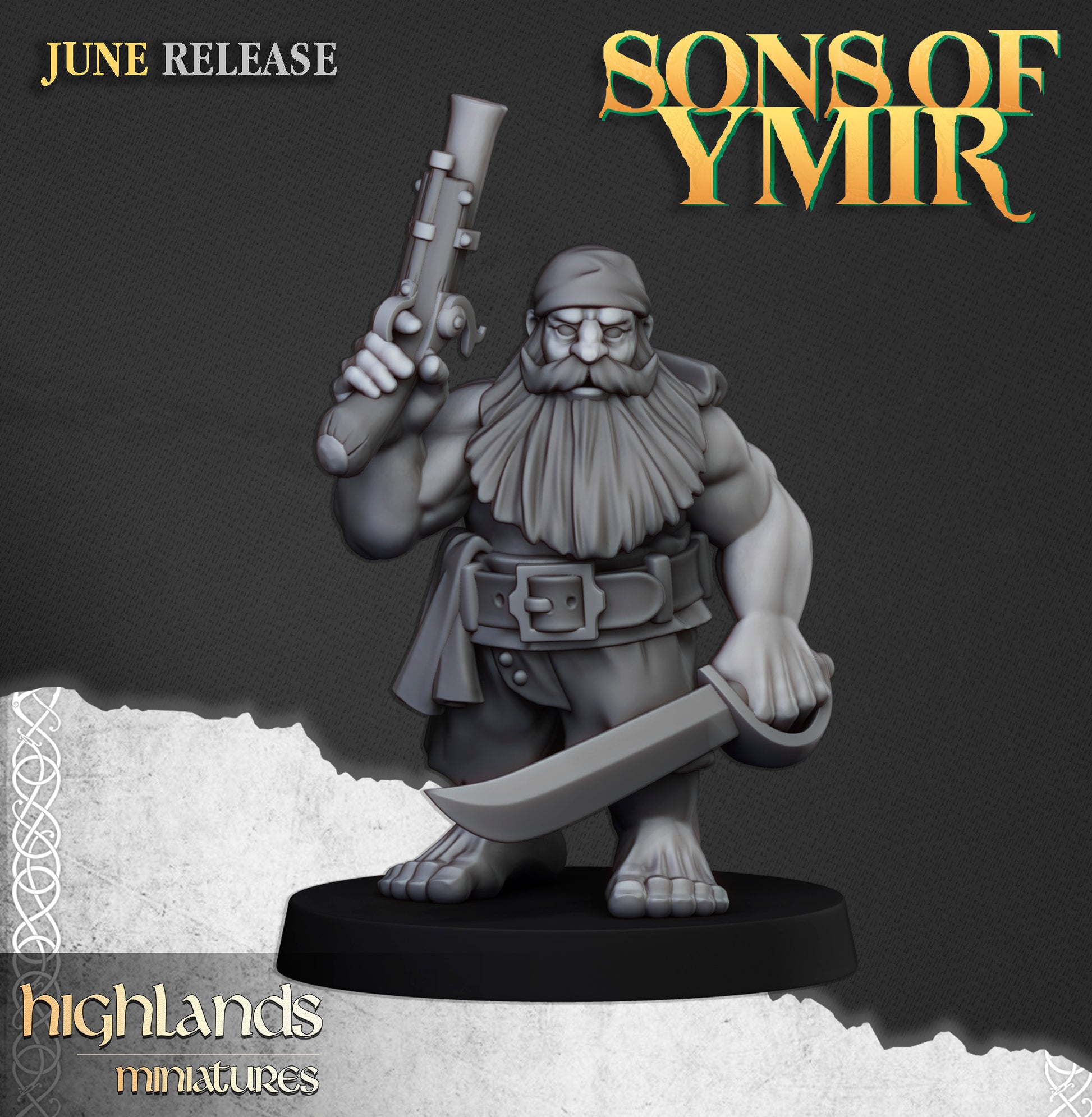 Miniatura Piratas Enanos Enanos resina 28mm sin pintar - Drakholm