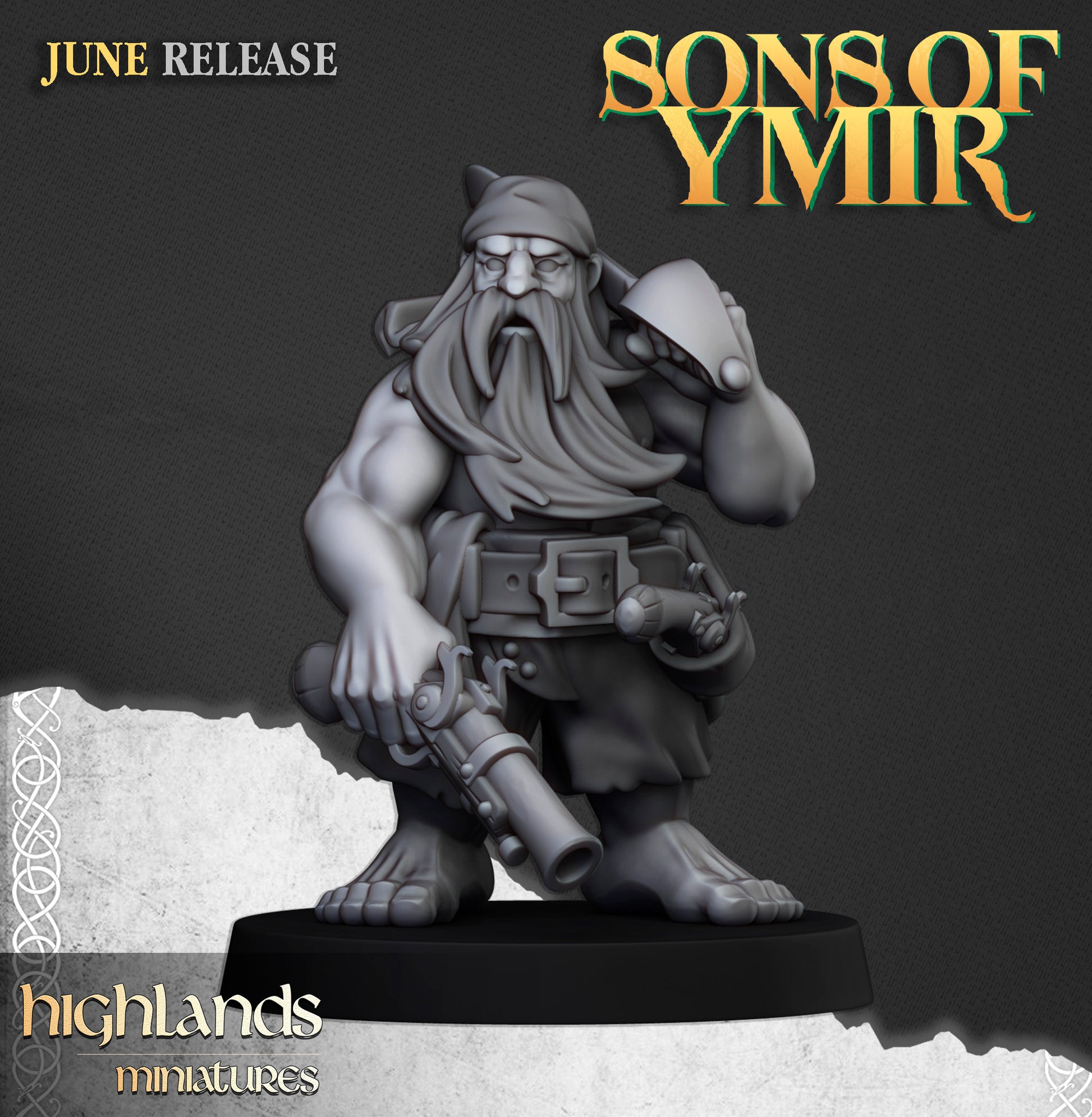 Miniatura Piratas Enanos Enanos resina 28mm sin pintar - Drakholm