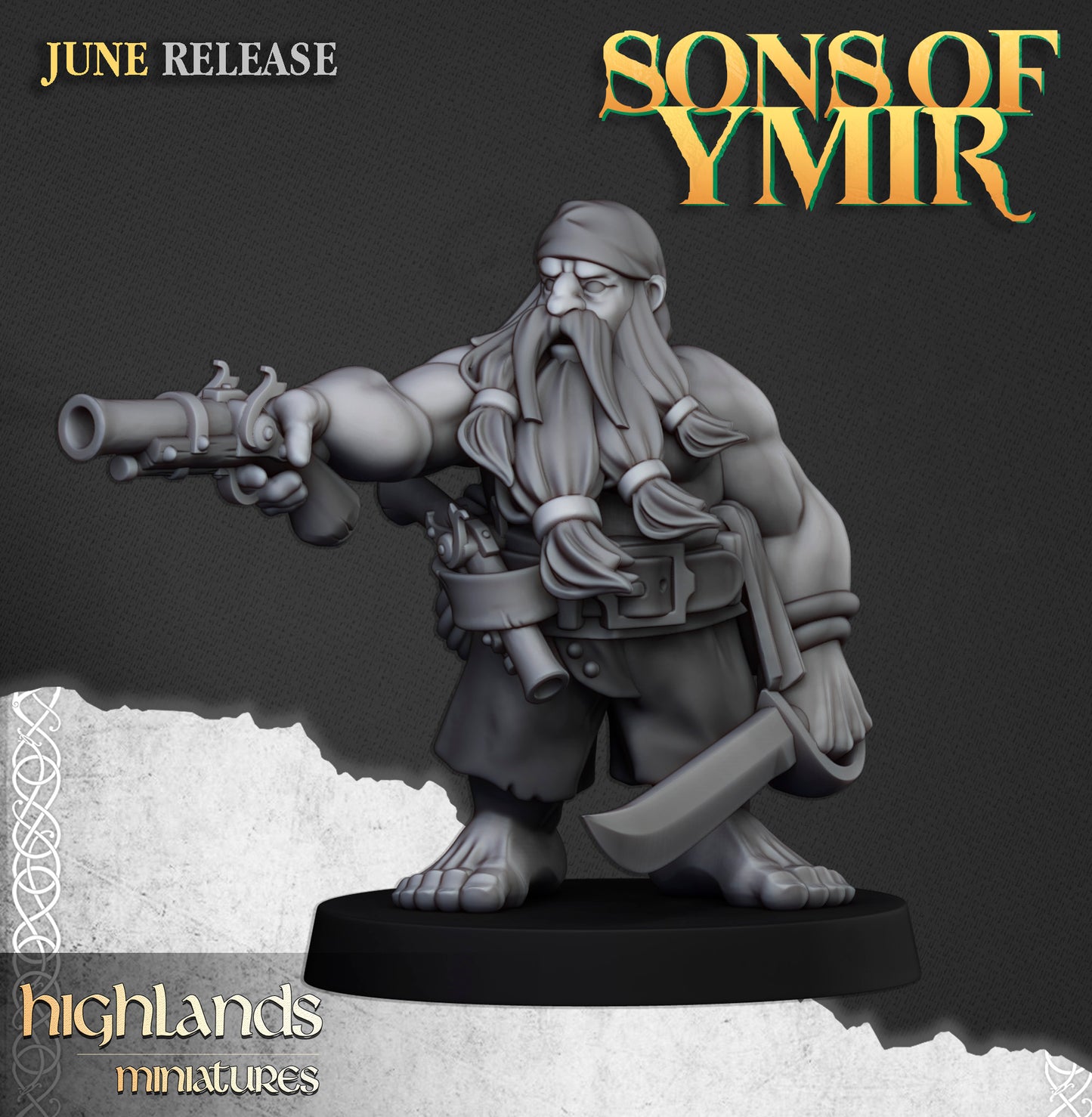 Miniatura Piratas Enanos Enanos resina 28mm sin pintar - Drakholm