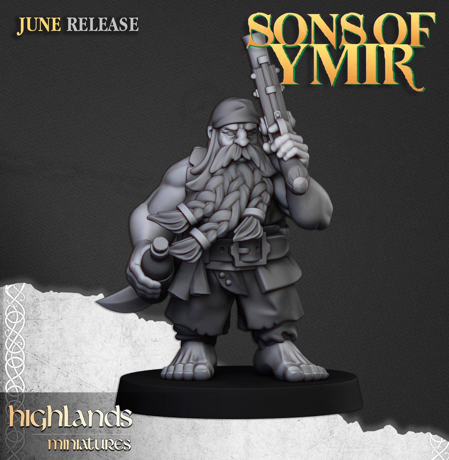 Miniatura Piratas Enanos Enanos resina 28mm sin pintar - Drakholm