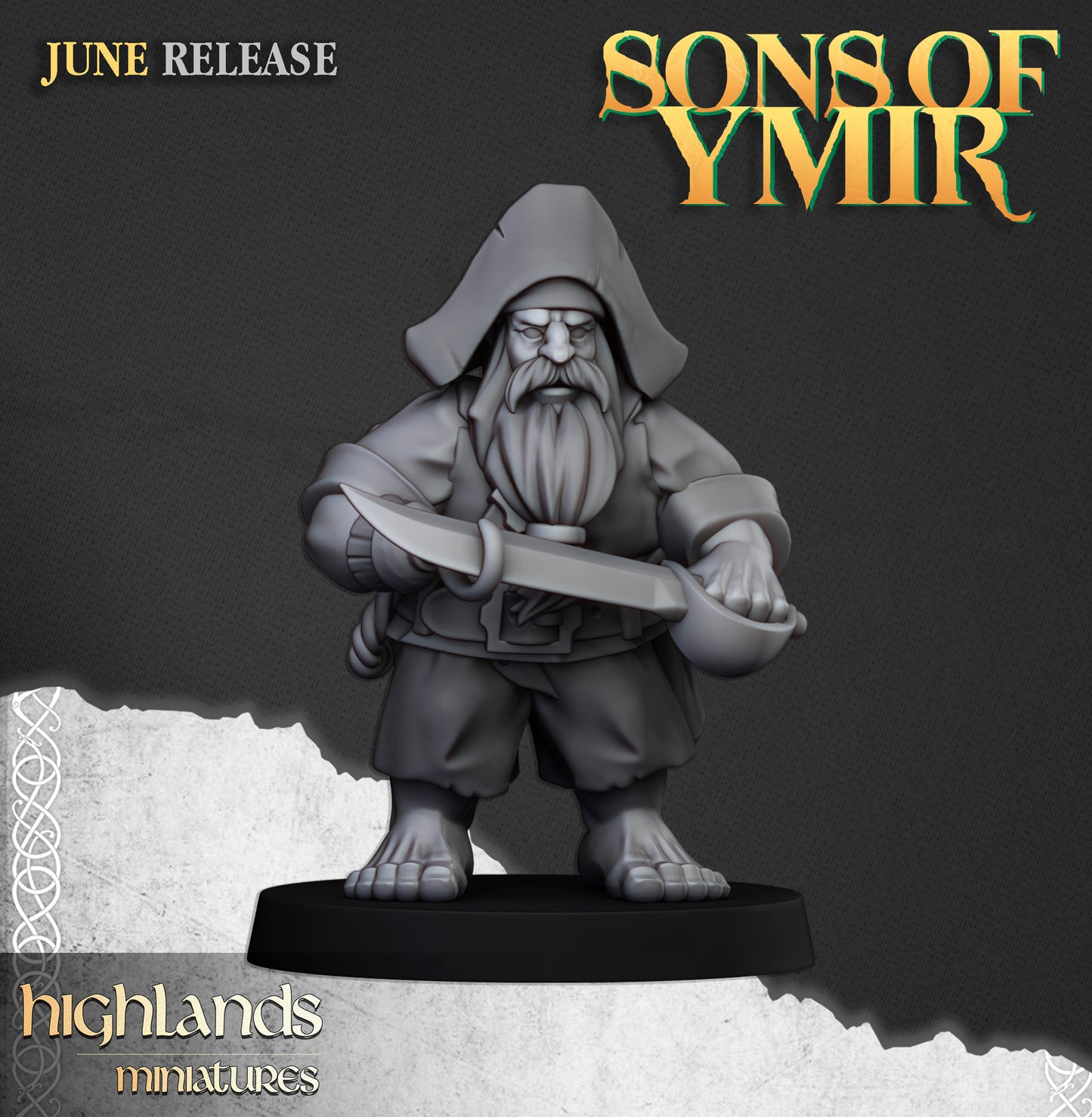 Miniatura Piratas Enanos Enanos resina 28mm sin pintar - Drakholm