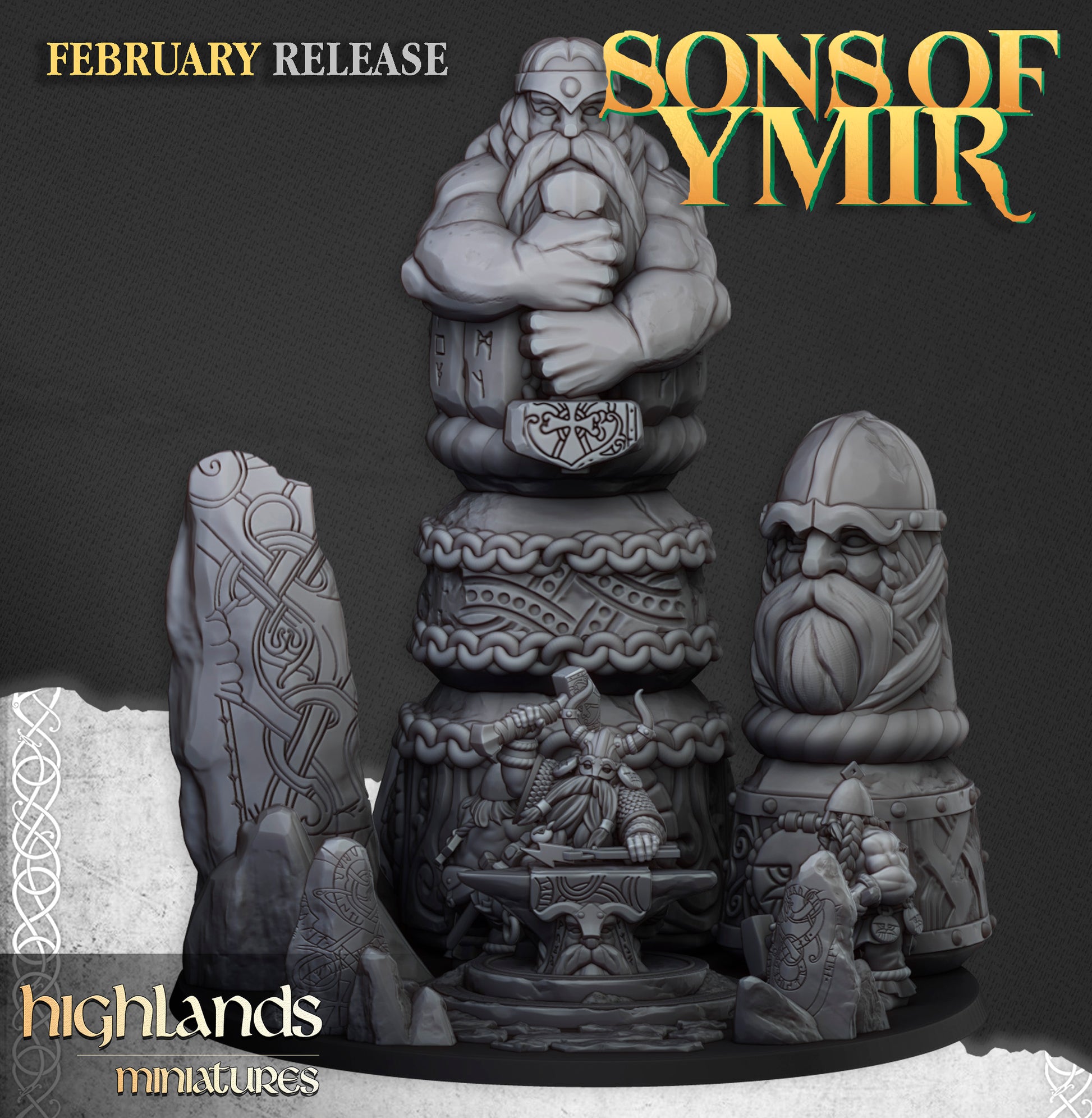 Miniatura Maestros Rúnicos y Forja Antigua Enanos resina 28mm sin pintar - Drakholm