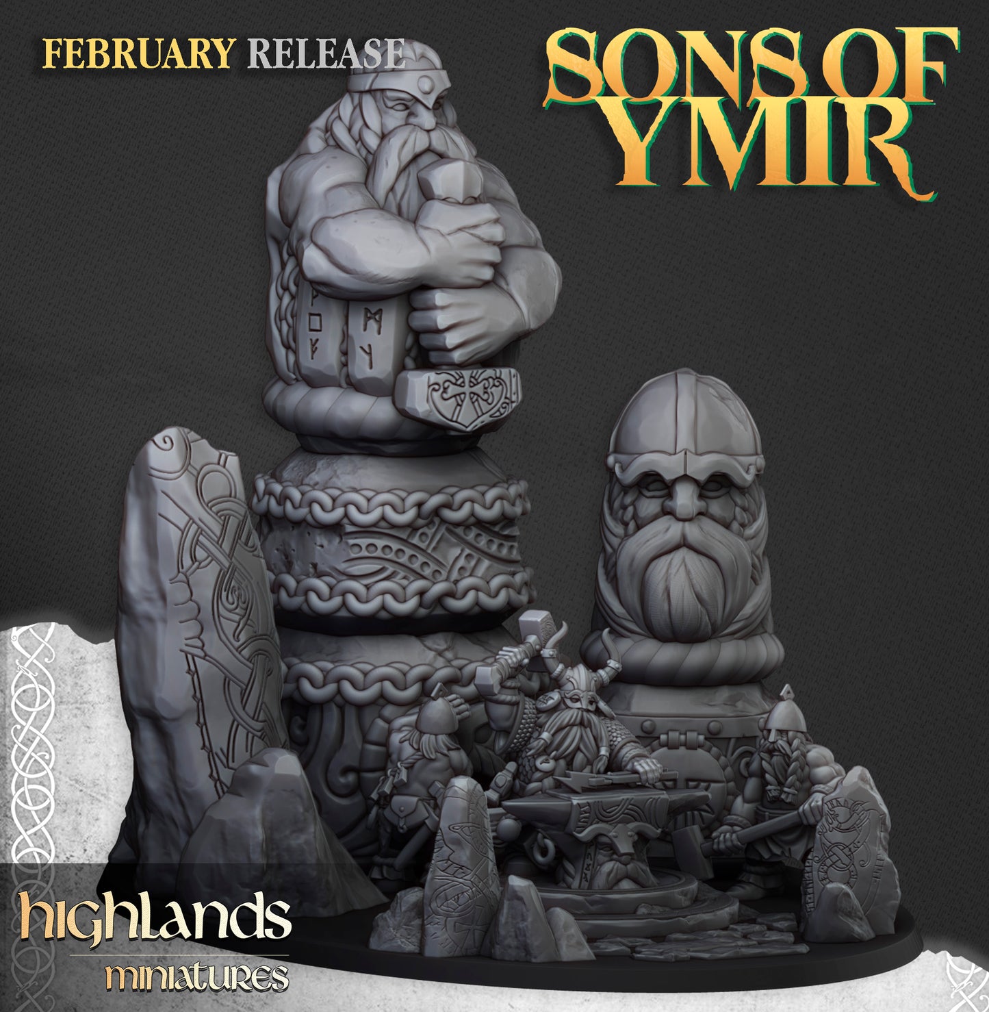 Miniatura Maestros Rúnicos y Forja Antigua Enanos resina 28mm sin pintar - Drakholm