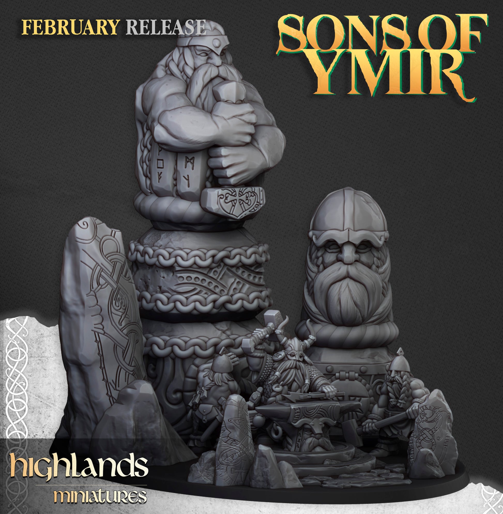 Miniatura Maestros Rúnicos y Forja Antigua Enanos resina 28mm sin pintar - Drakholm