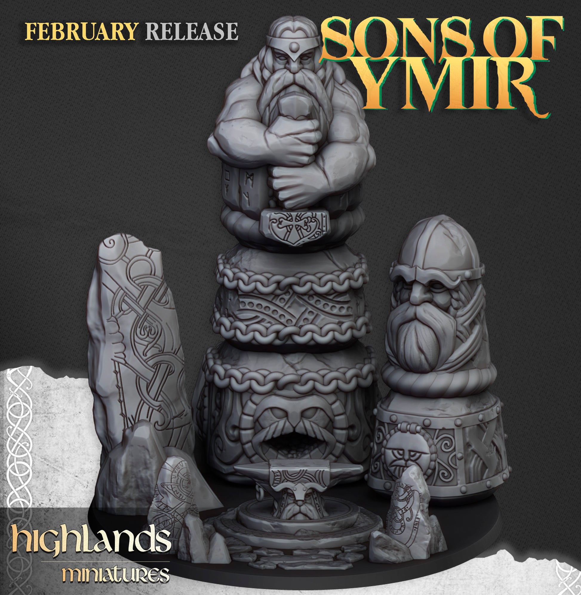 Miniatura Maestros Rúnicos y Forja Antigua Enanos resina 28mm sin pintar - Drakholm