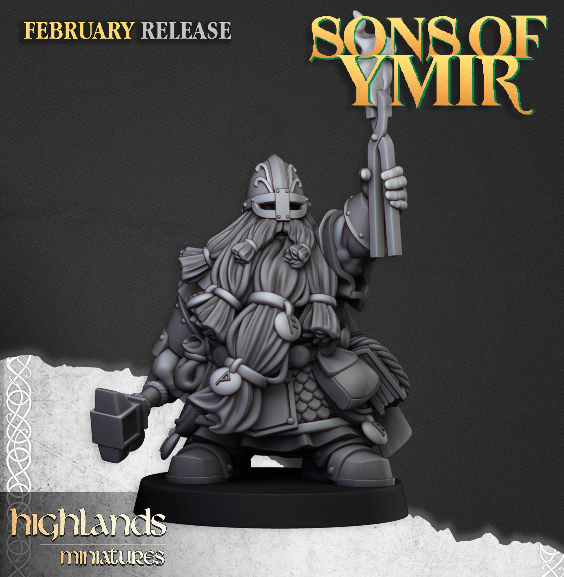 Miniatura Maestros Rúnicos y Forja Antigua Enanos resina 28mm sin pintar - Drakholm