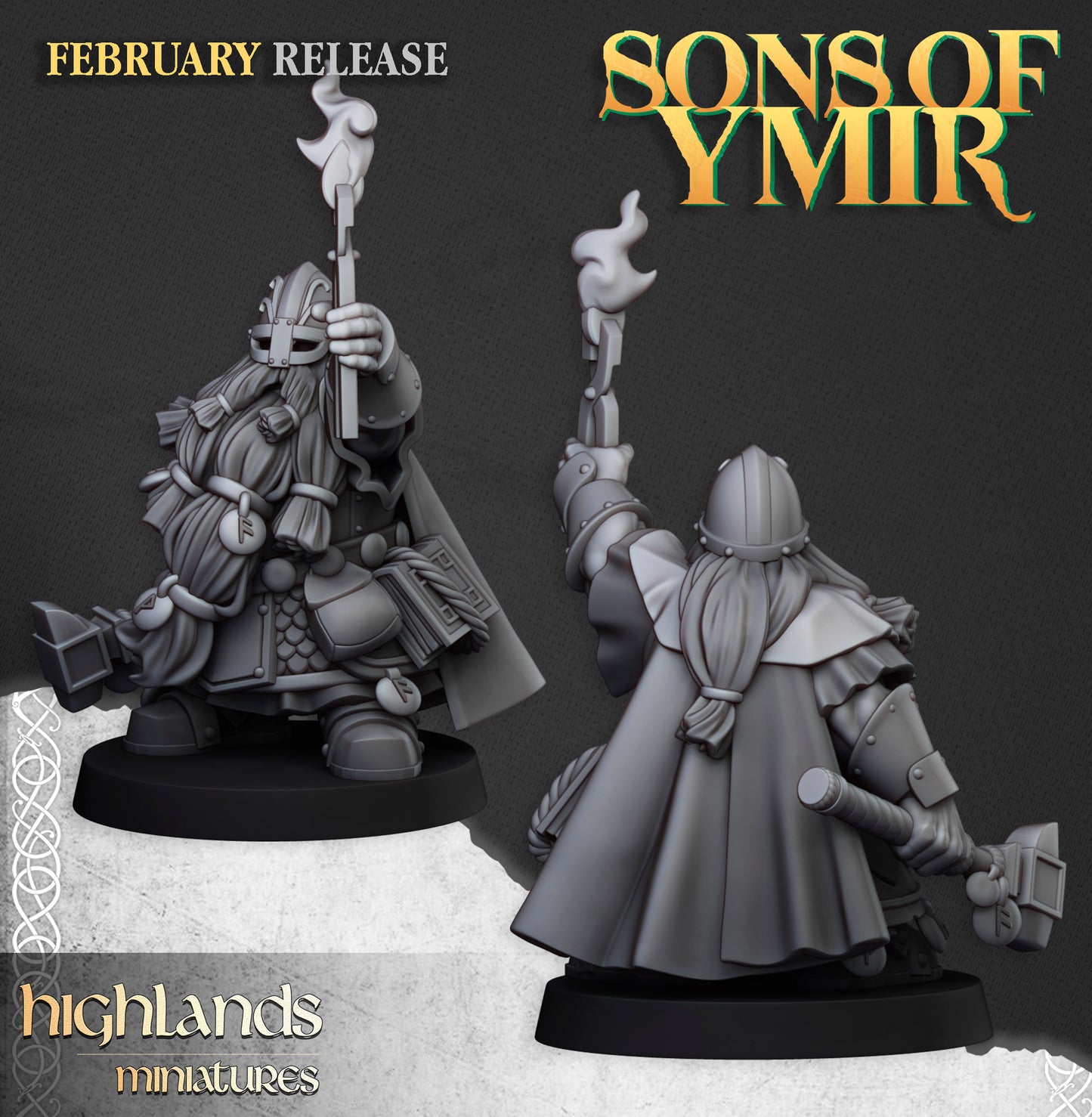 Miniatura Maestros Rúnicos y Forja Antigua Enanos resina 28mm sin pintar - Drakholm