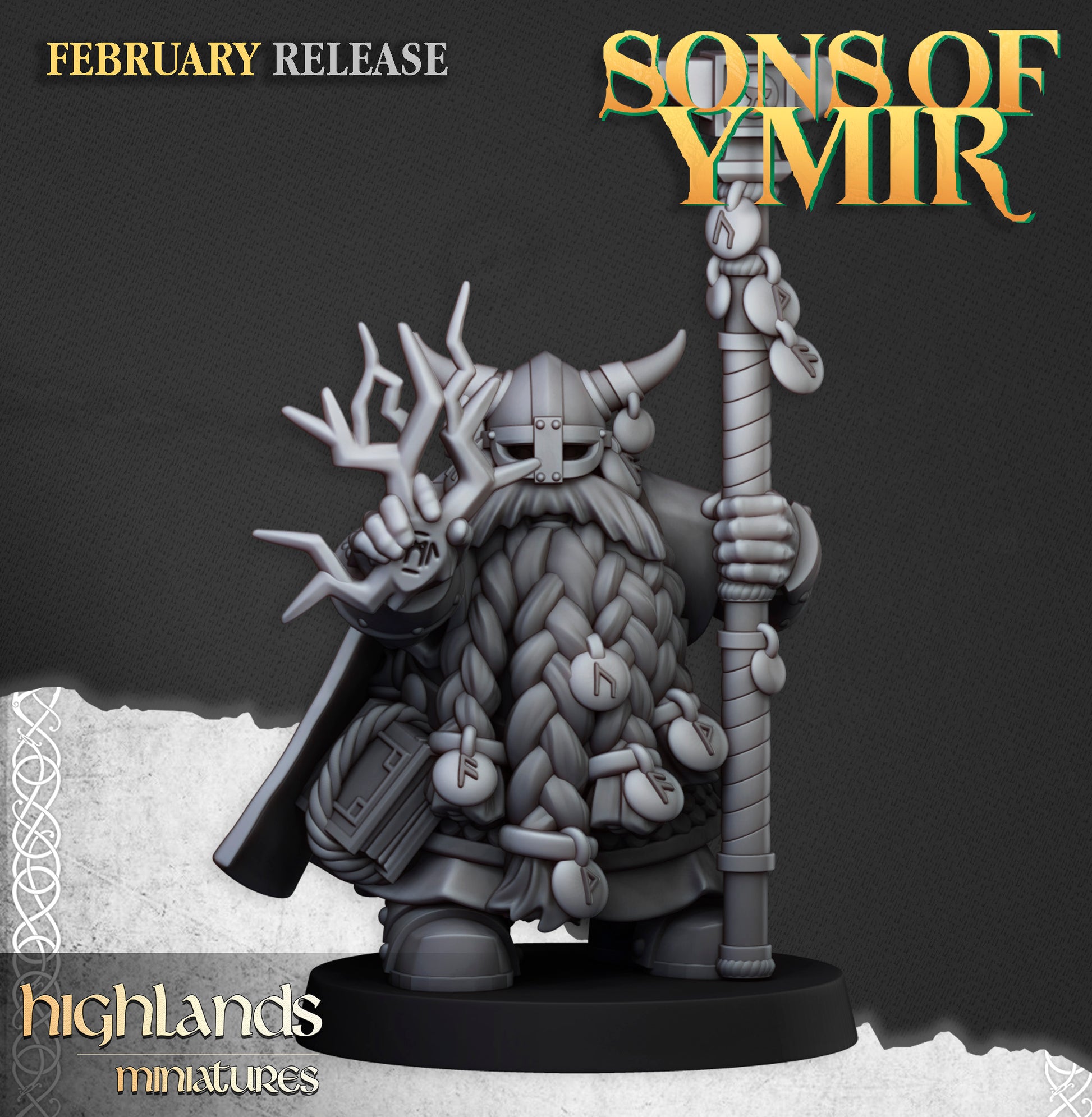 Miniatura Maestros Rúnicos y Forja Antigua Enanos resina 28mm sin pintar - Drakholm