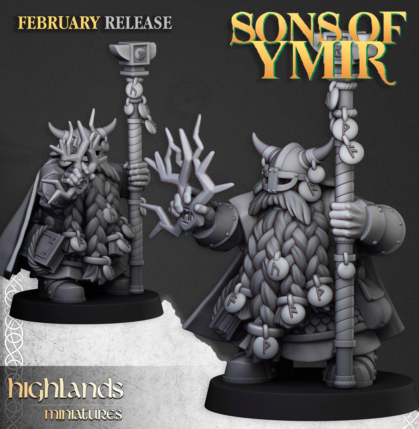 Miniatura Maestros Rúnicos y Forja Antigua Enanos resina 28mm sin pintar - Drakholm