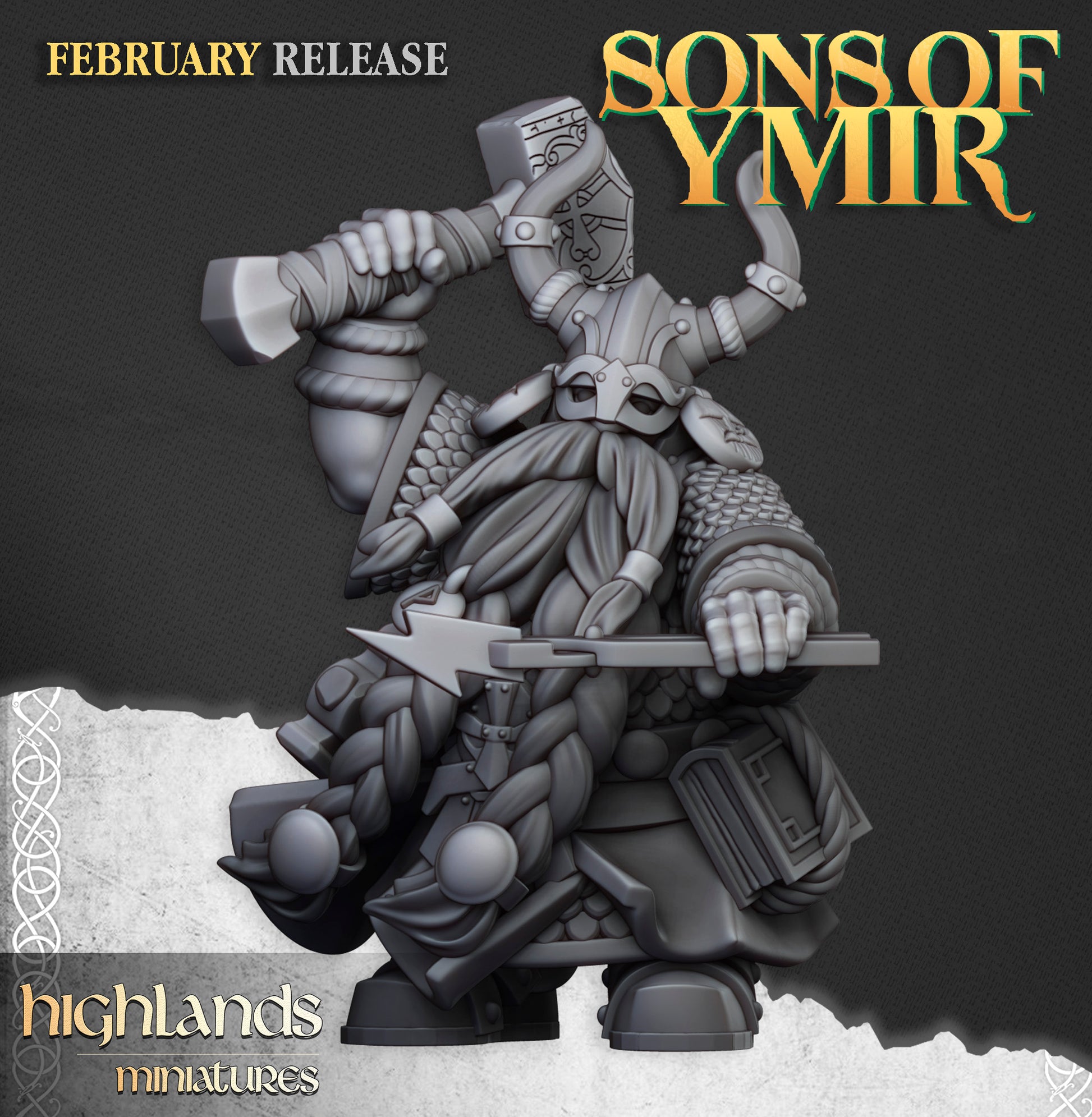 Miniatura Maestros Rúnicos y Forja Antigua Enanos resina 28mm sin pintar - Drakholm