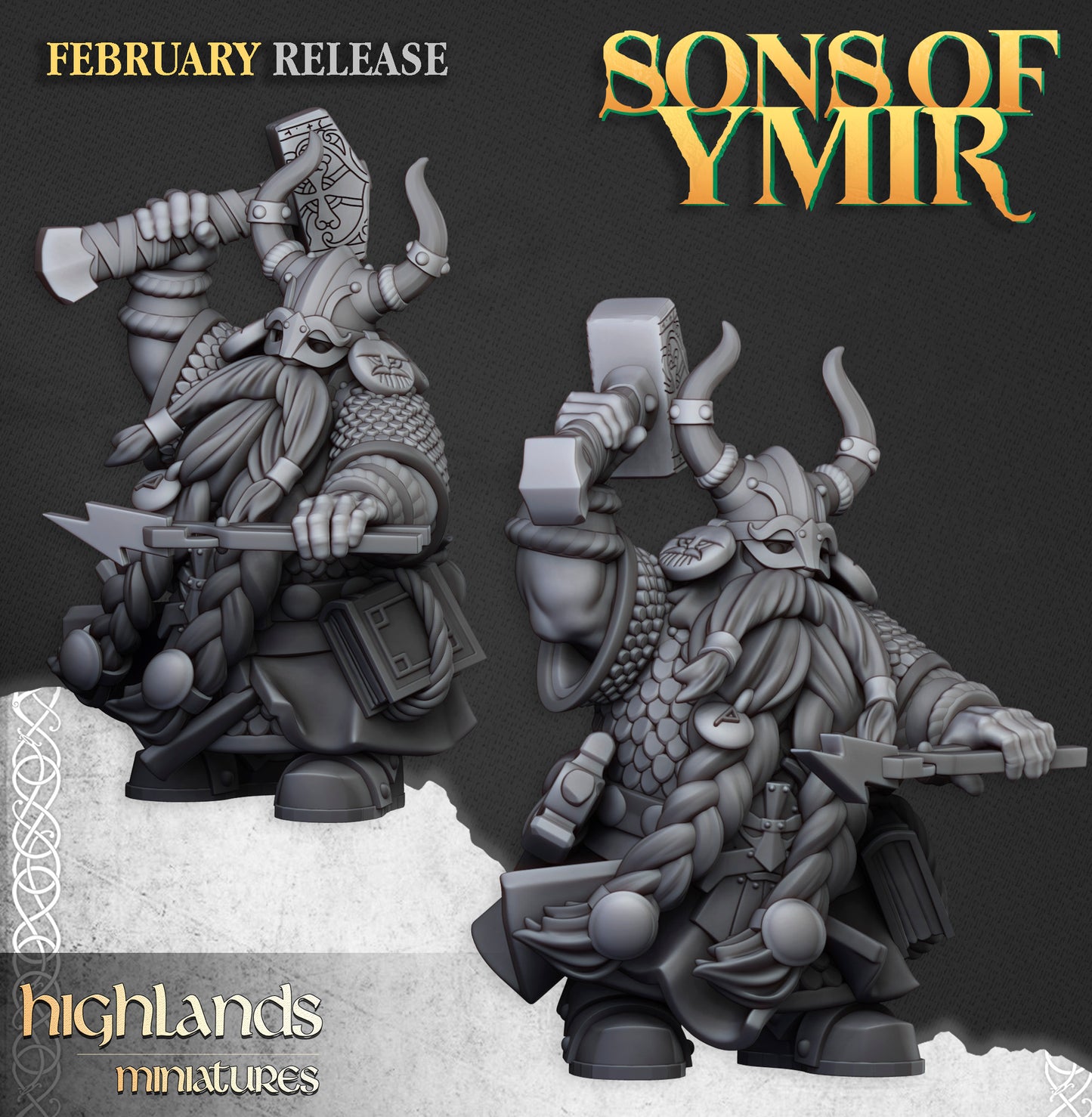 Miniatura Maestros Rúnicos y Forja Antigua Enanos resina 28mm sin pintar - Drakholm