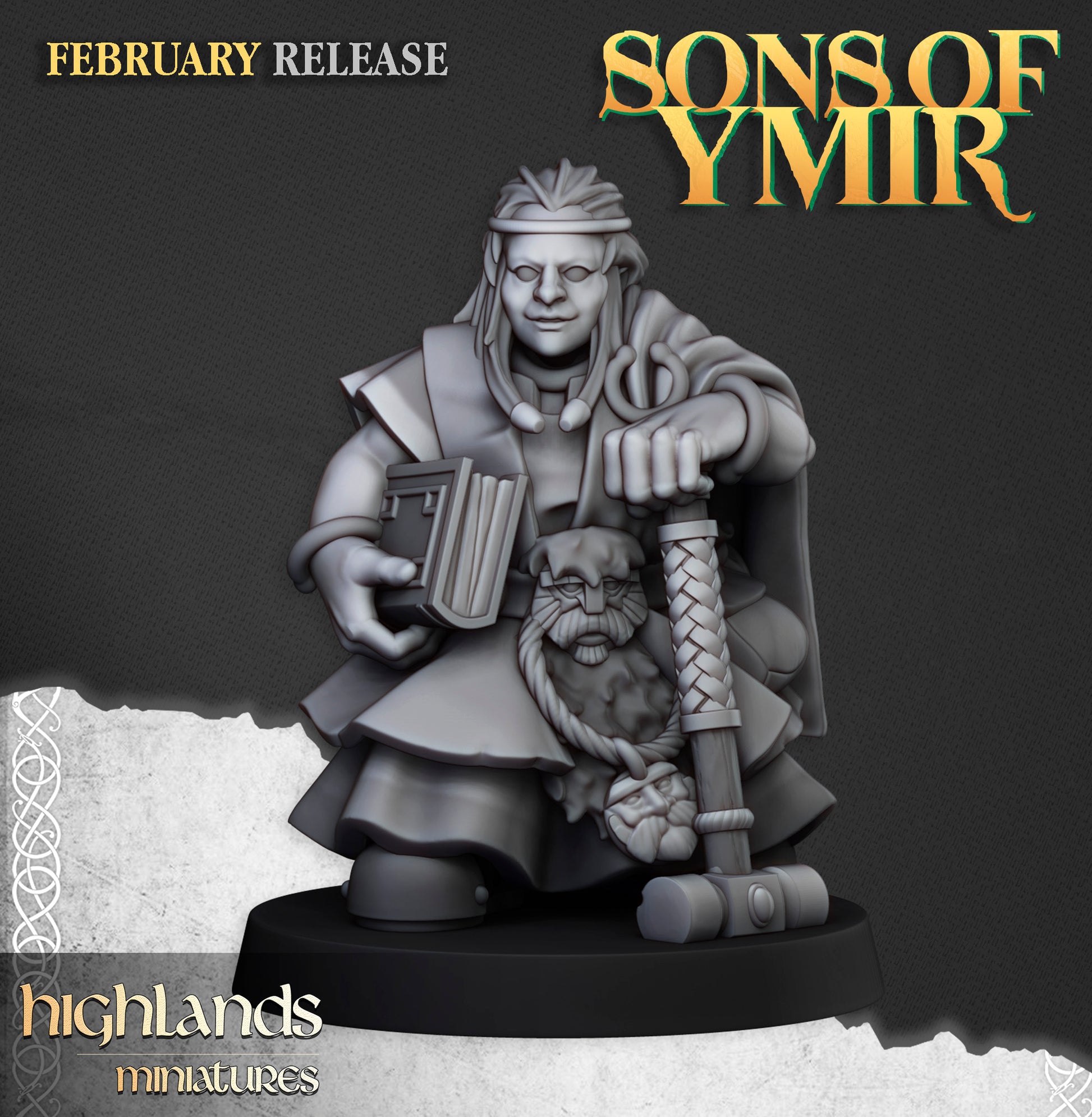 Miniatura Sacerdotes Rúnicos Enanos Enanos resina 28mm sin pintar - Drakholm