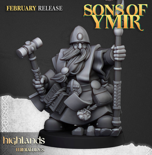 Miniatura Sacerdotes Rúnicos Enanos Enanos resina 28mm sin pintar - Drakholm