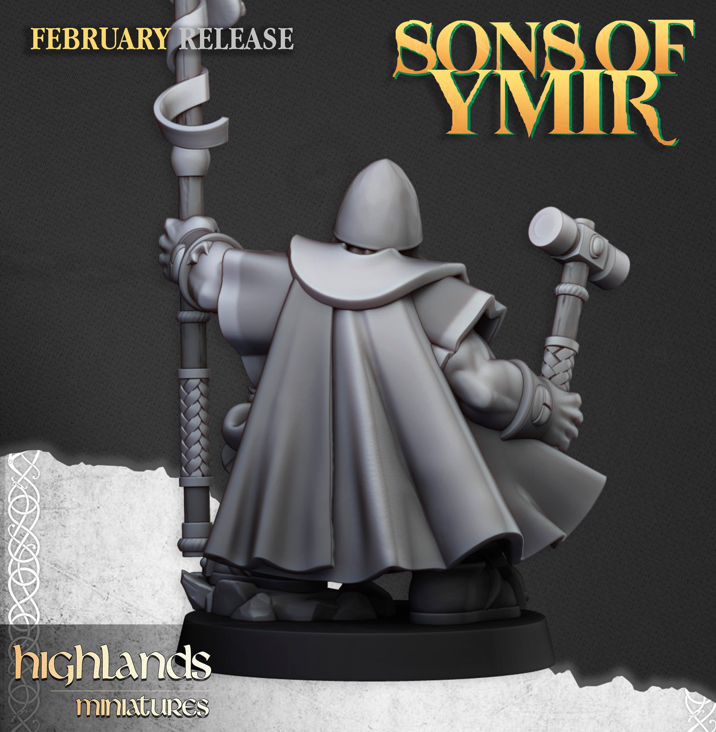 Miniatura Sacerdotes Rúnicos Enanos Enanos resina 28mm sin pintar - Drakholm