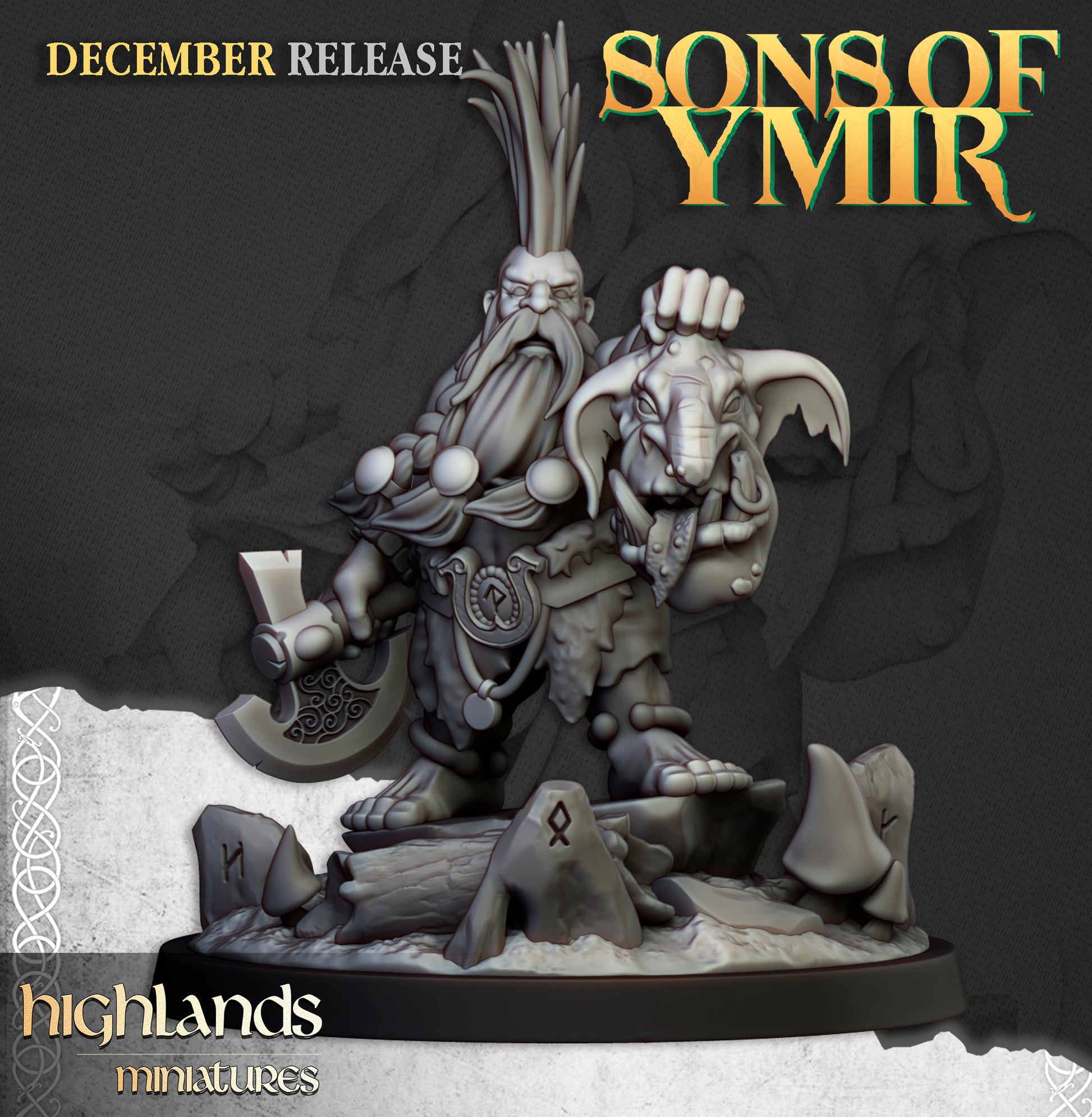 Miniatura Cazador de Trolls Enanos resina 28mm sin pintar - Drakholm