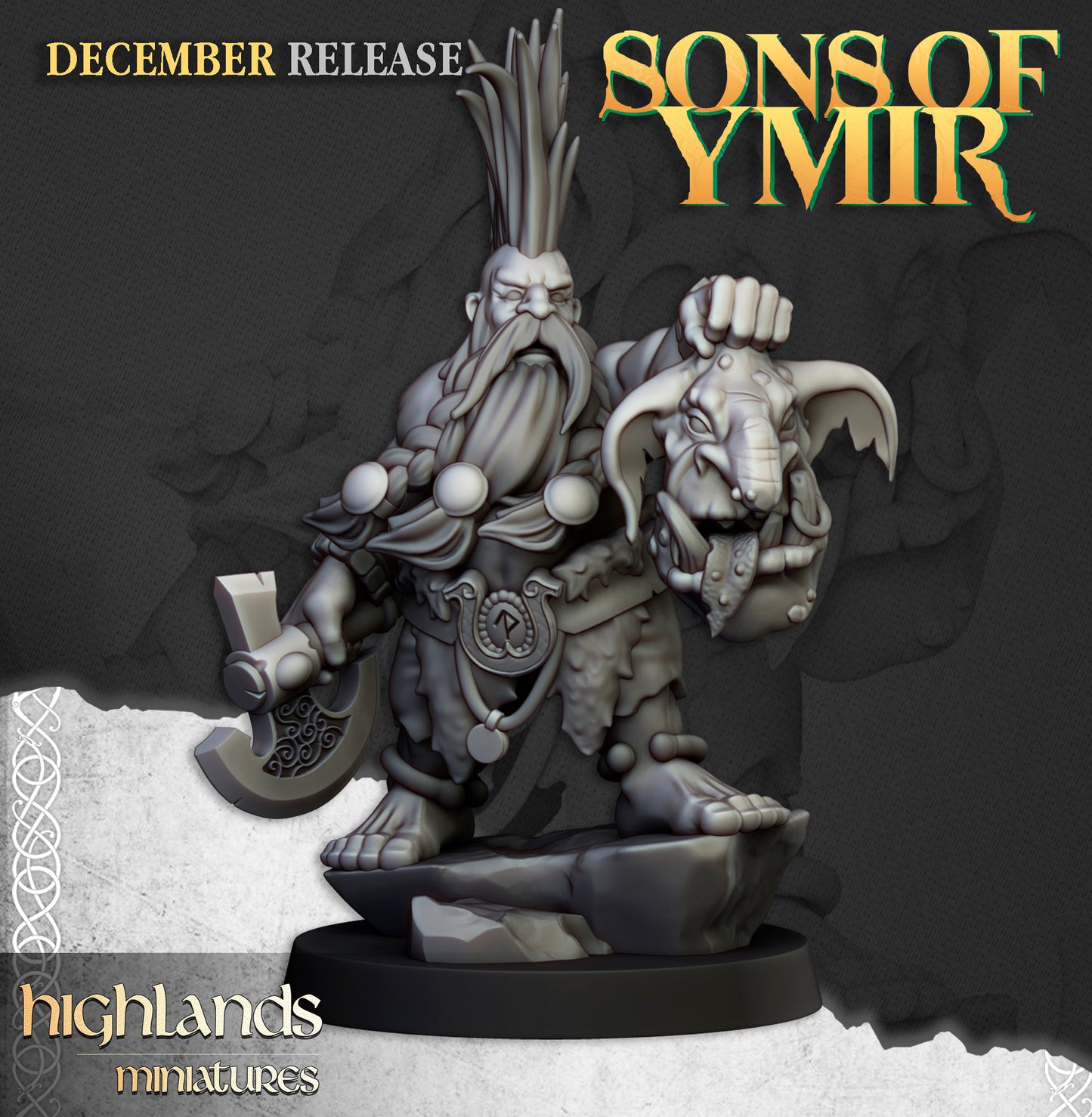 Miniatura Cazador de Trolls Enanos resina 28mm sin pintar - Drakholm