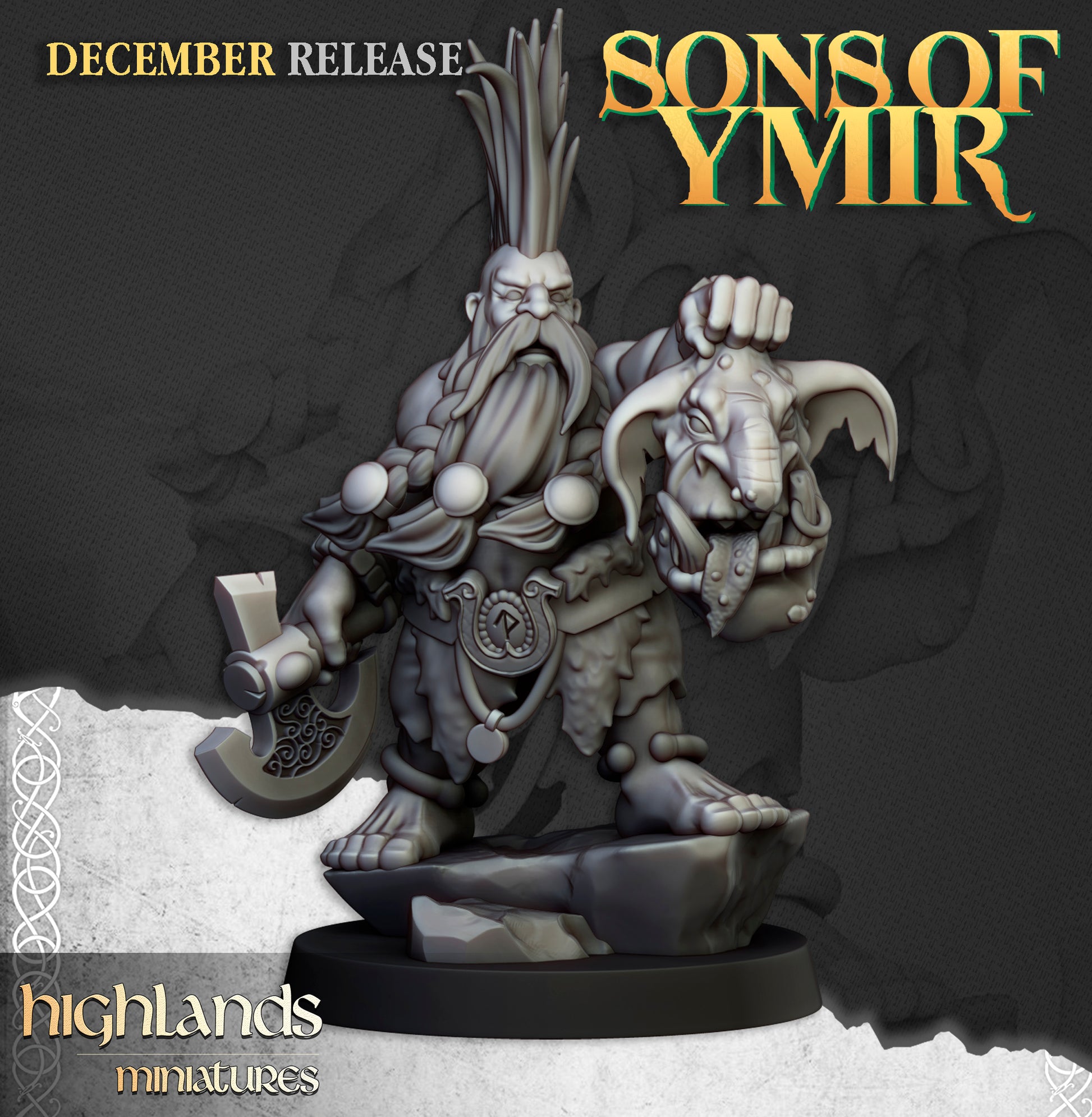 Miniatura Cazador de Trolls Enanos resina 28mm sin pintar - Drakholm