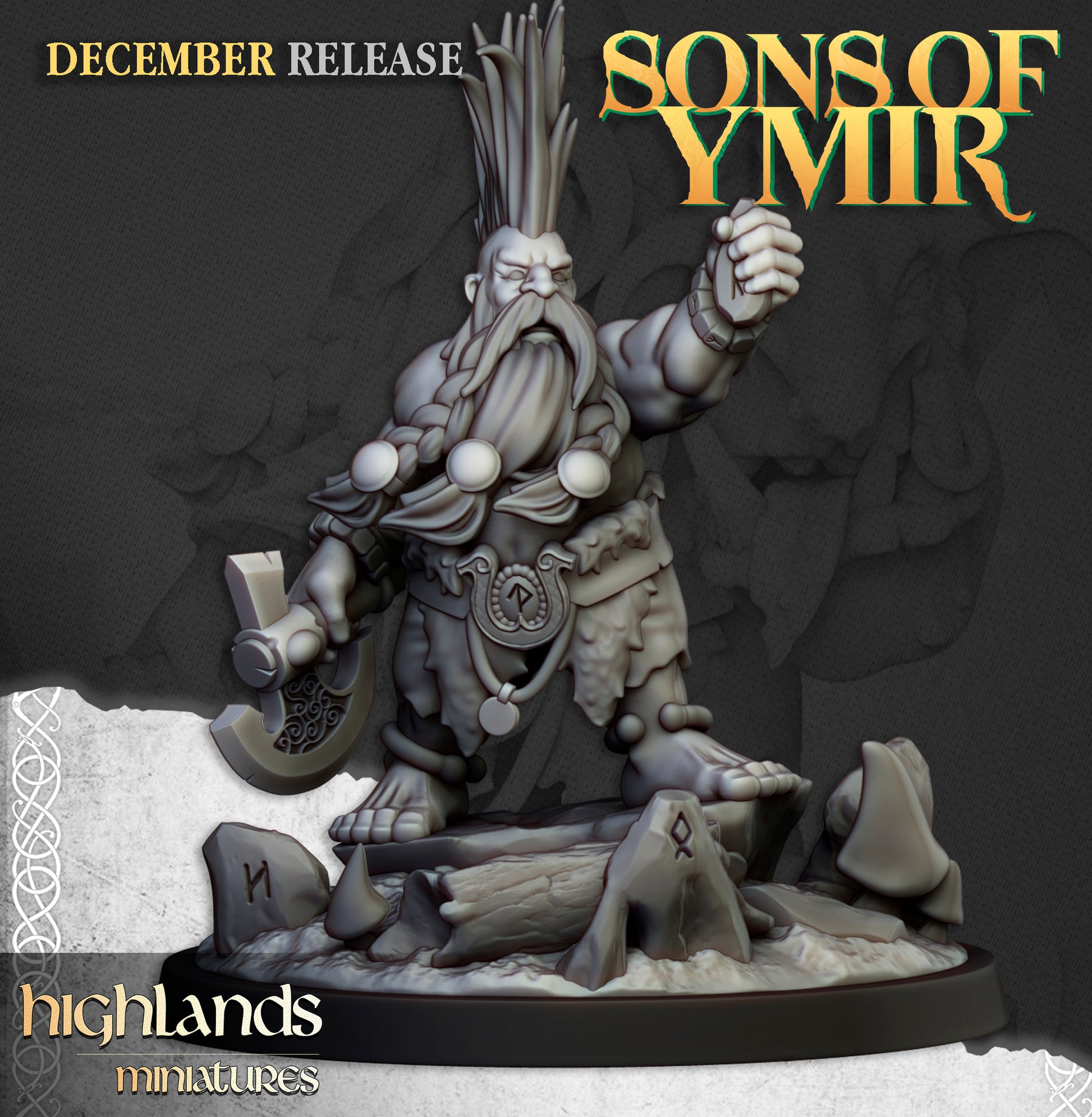 Miniatura Cazador de Trolls Enanos resina 28mm sin pintar - Drakholm