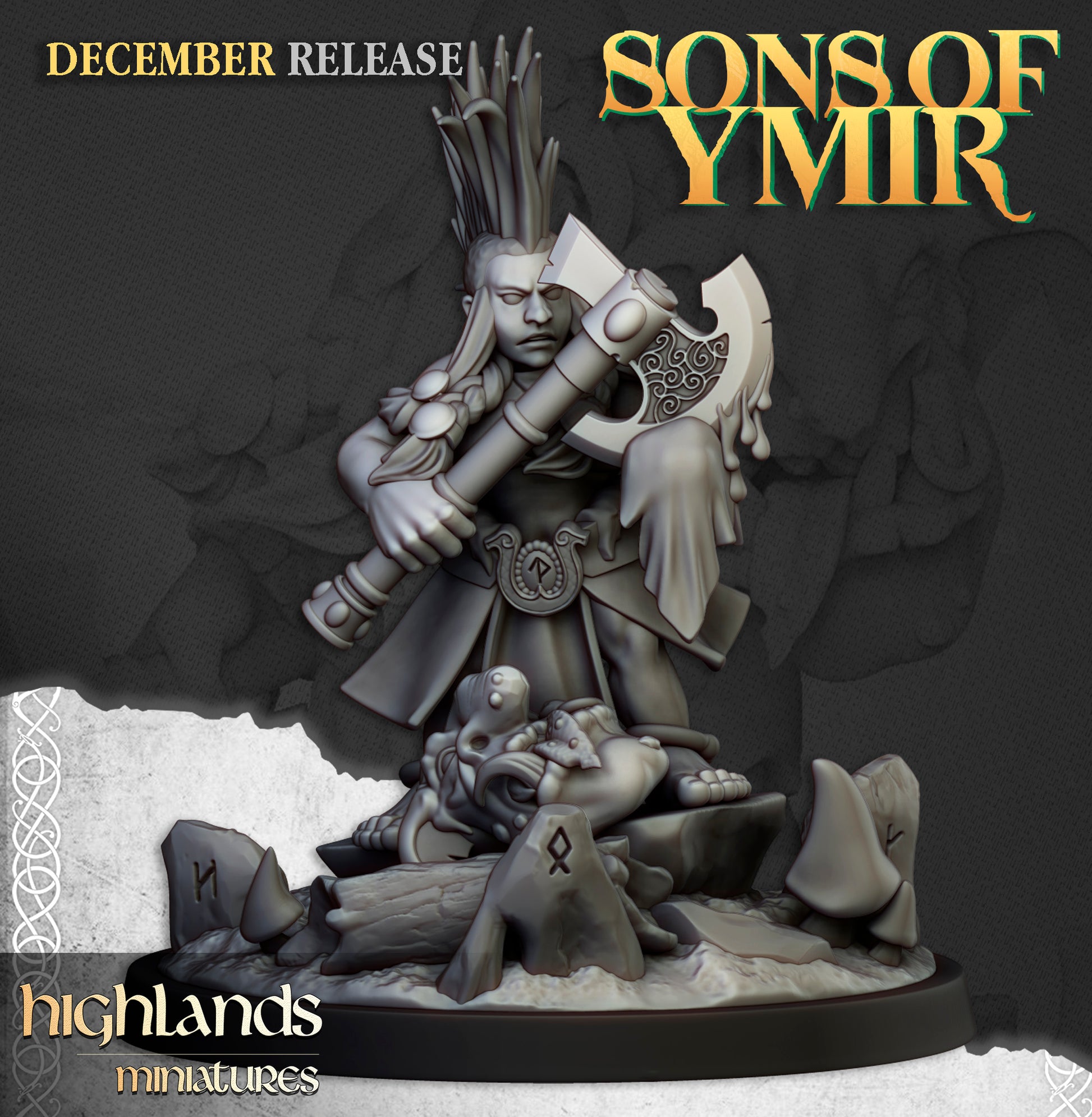 Miniatura Cazador de Trolls Enanos resina 28mm sin pintar - Drakholm