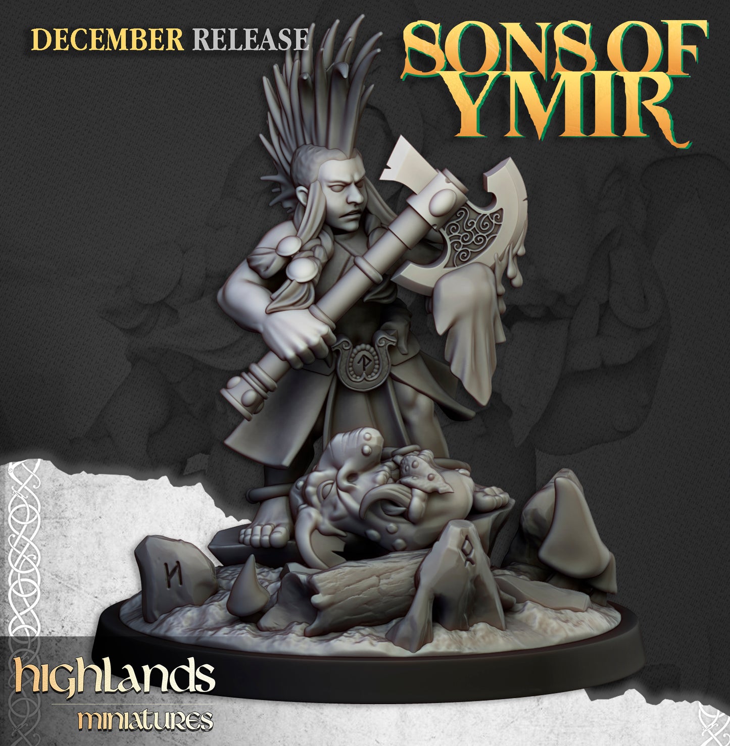 Miniatura Cazador de Trolls Enanos resina 28mm sin pintar - Drakholm