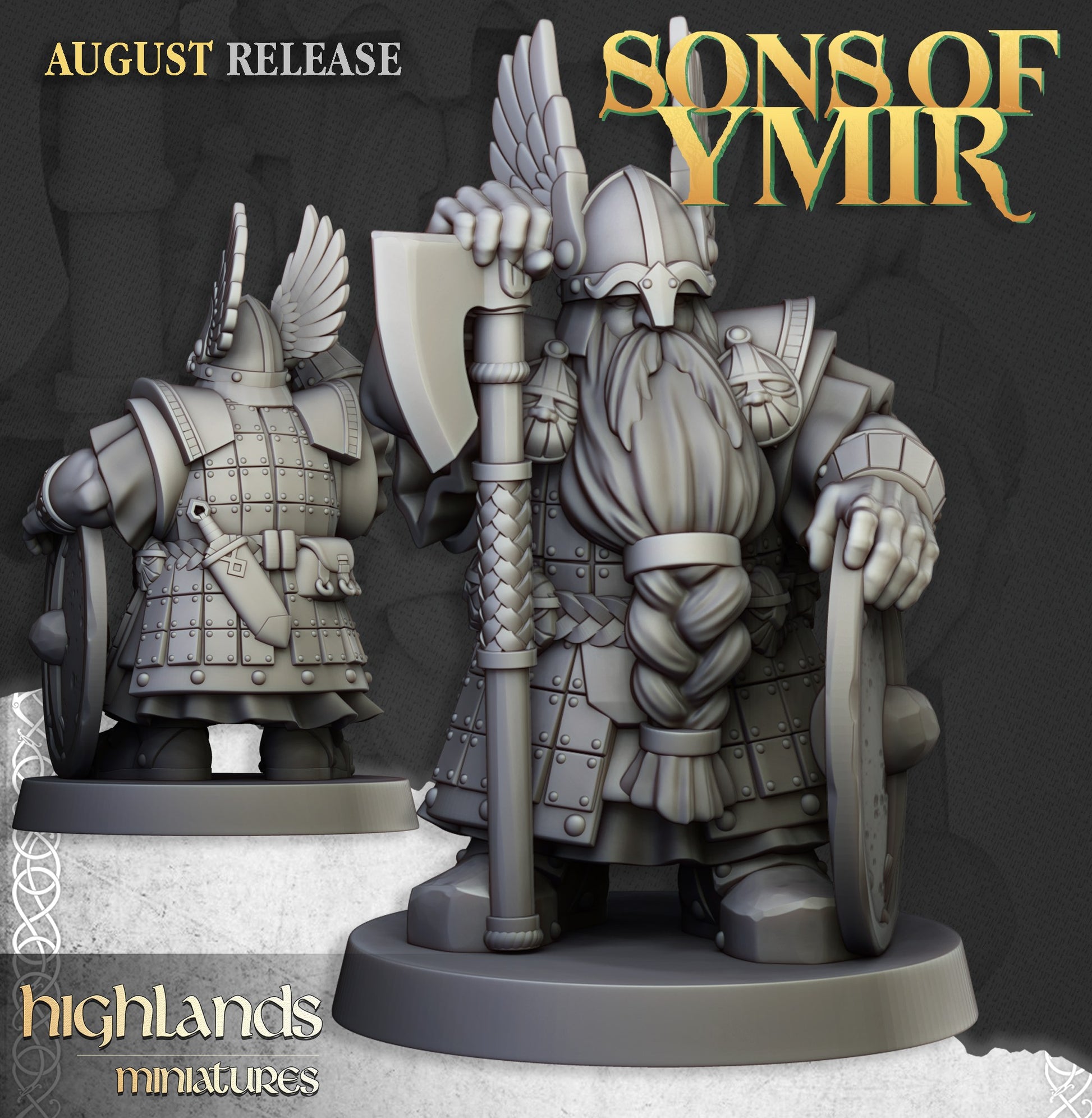 Miniatura Veteranos Enanos Enanos resina 28mm sin pintar - Drakholm