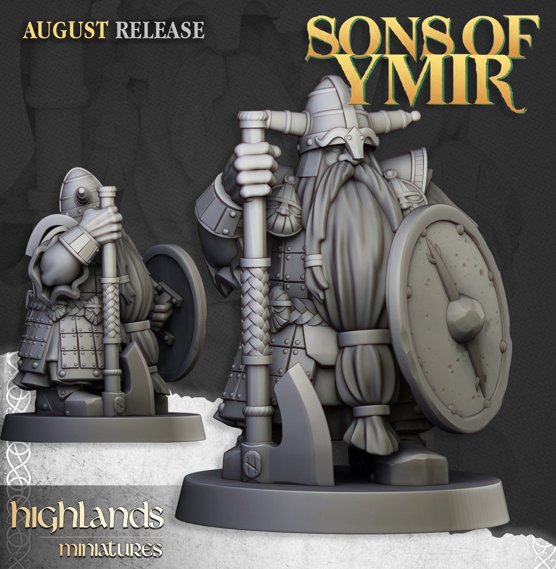 Miniatura Veteranos Enanos Enanos resina 28mm sin pintar - Drakholm