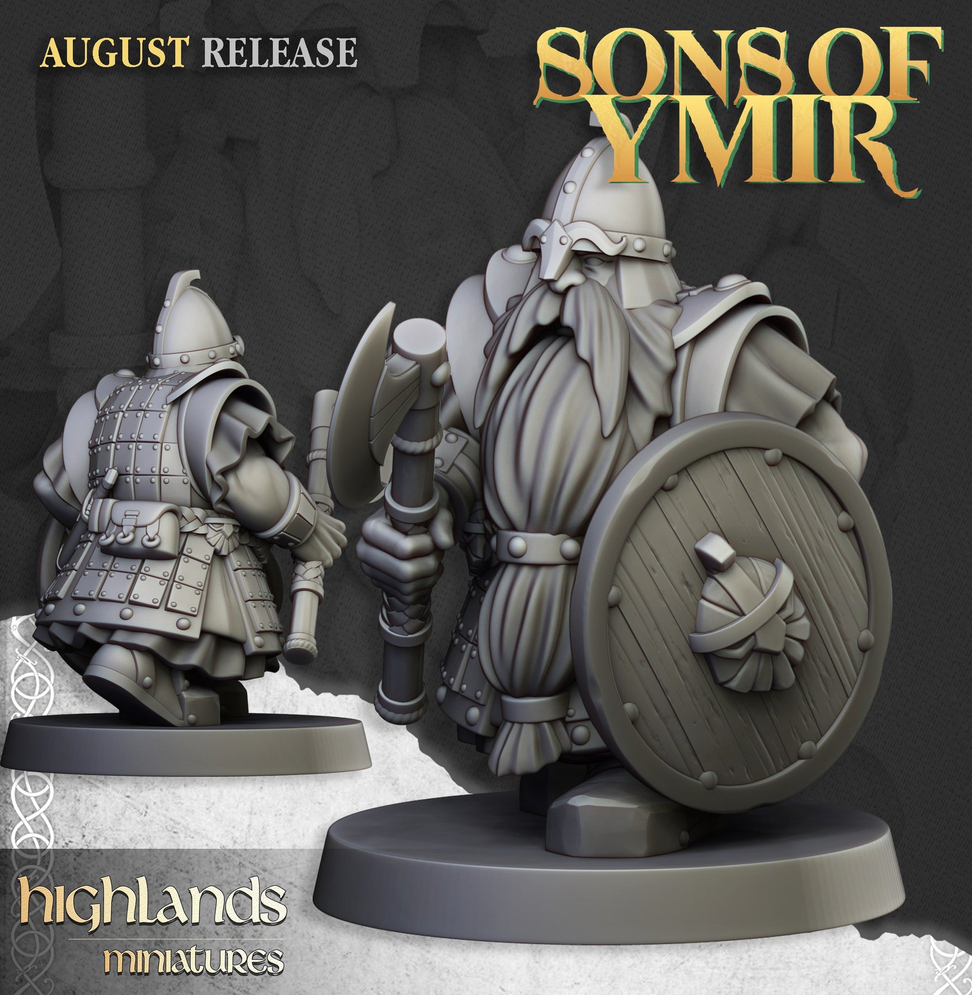 Miniatura Veteranos Enanos Enanos resina 28mm sin pintar - Drakholm