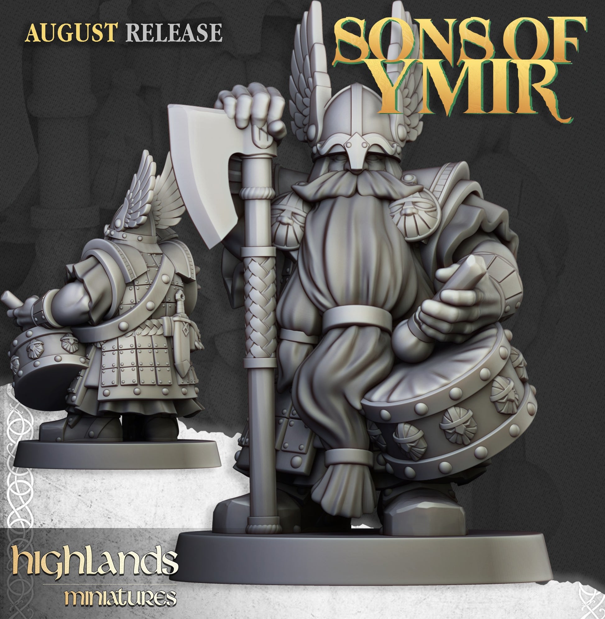 Miniatura Veteranos Enanos Enanos resina 28mm sin pintar - Drakholm