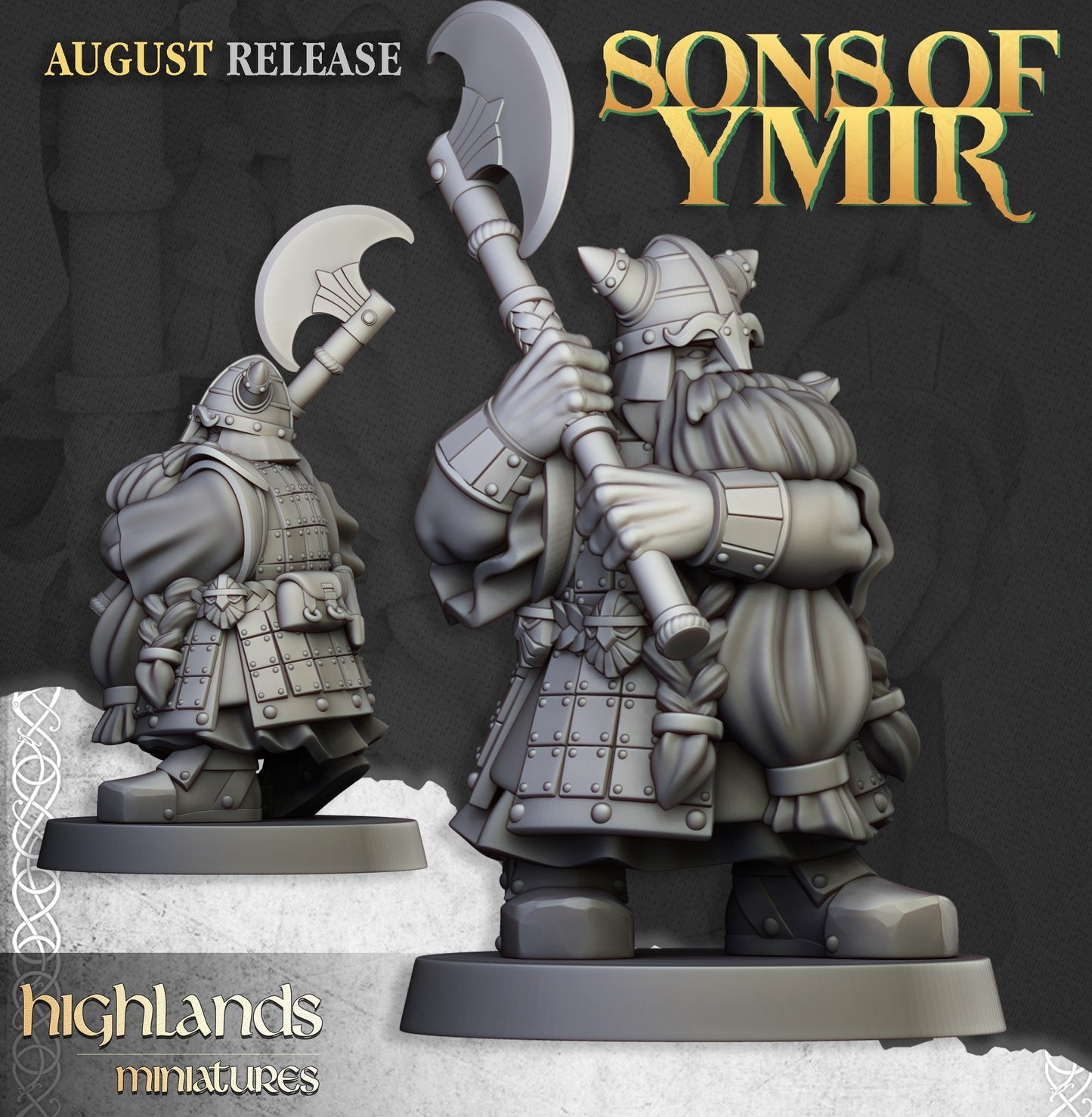 Miniatura Veteranos Enanos Enanos resina 28mm sin pintar - Drakholm