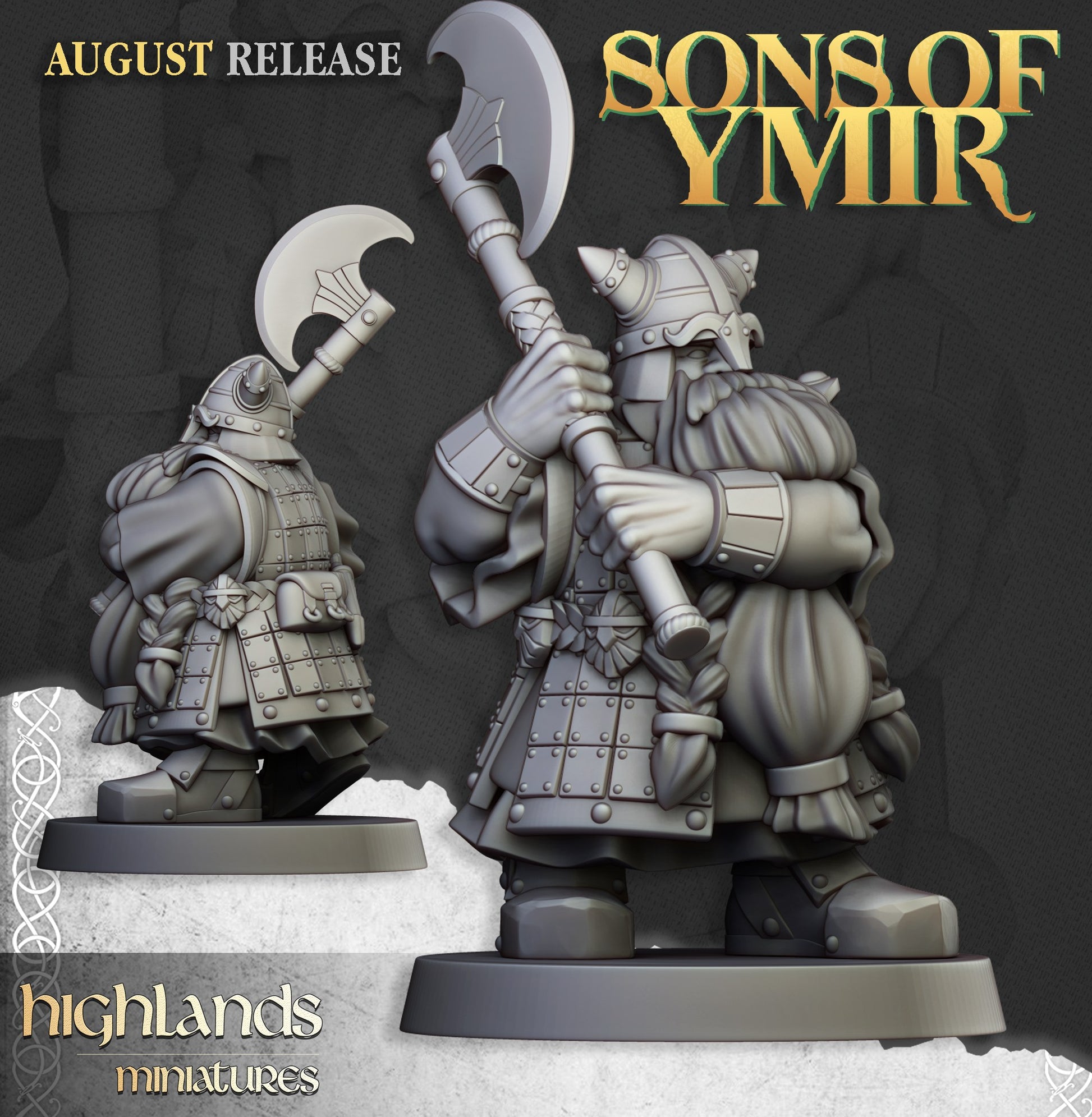 Miniatura Veteranos Enanos Enanos resina 28mm sin pintar - Drakholm