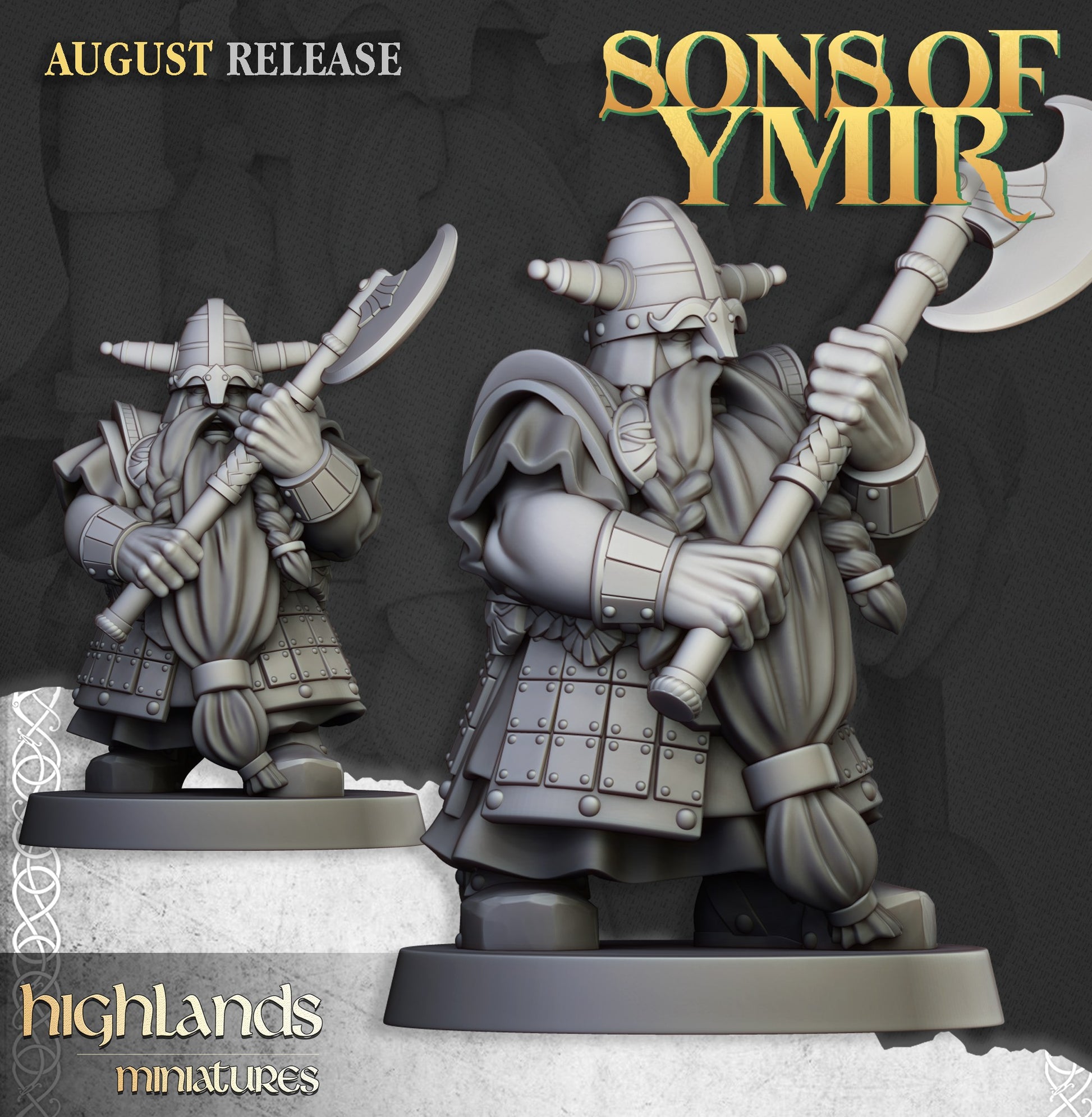 Miniatura Veteranos Enanos Enanos resina 28mm sin pintar - Drakholm