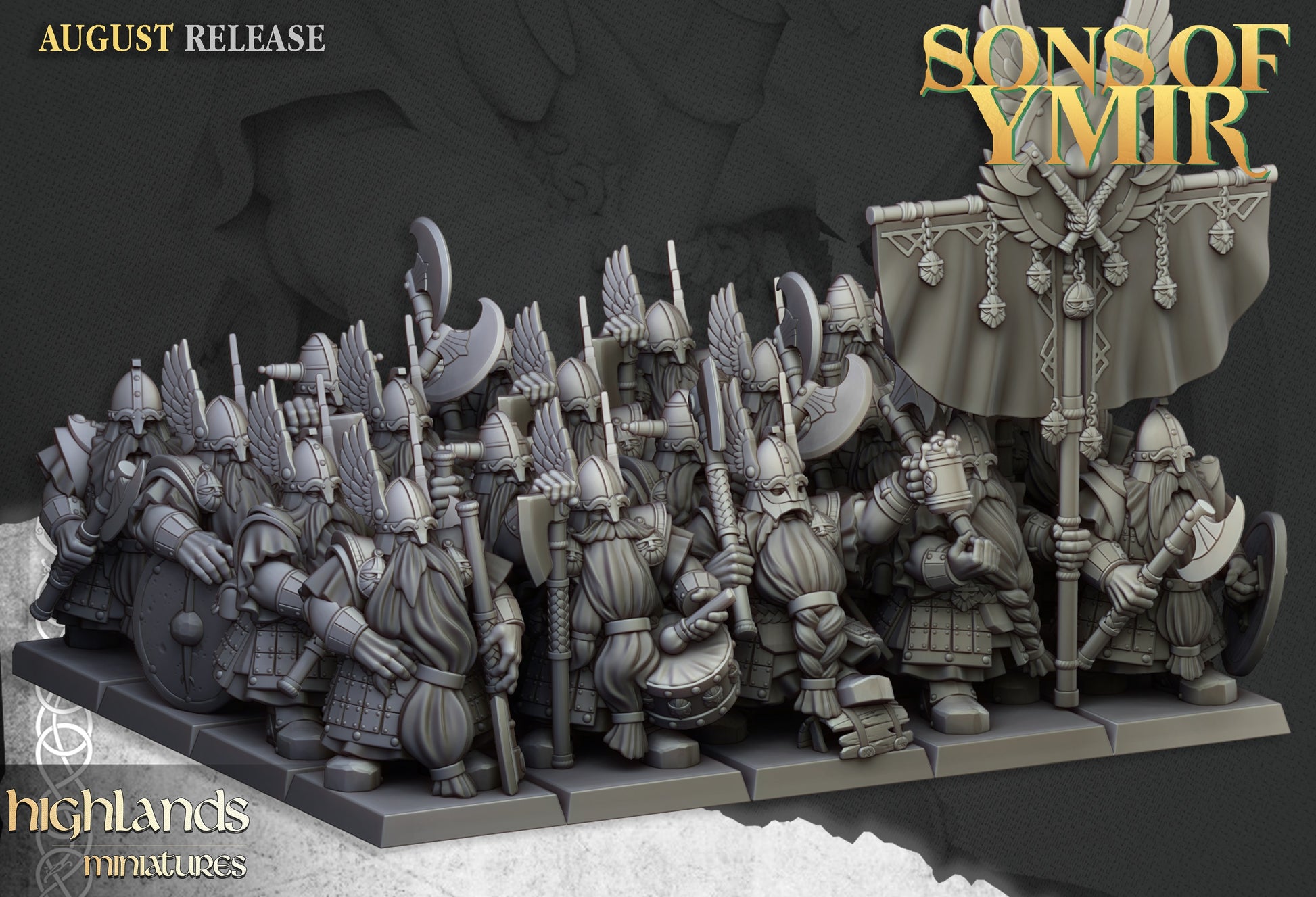 Miniatura Veteranos Enanos Enanos resina 28mm sin pintar - Drakholm