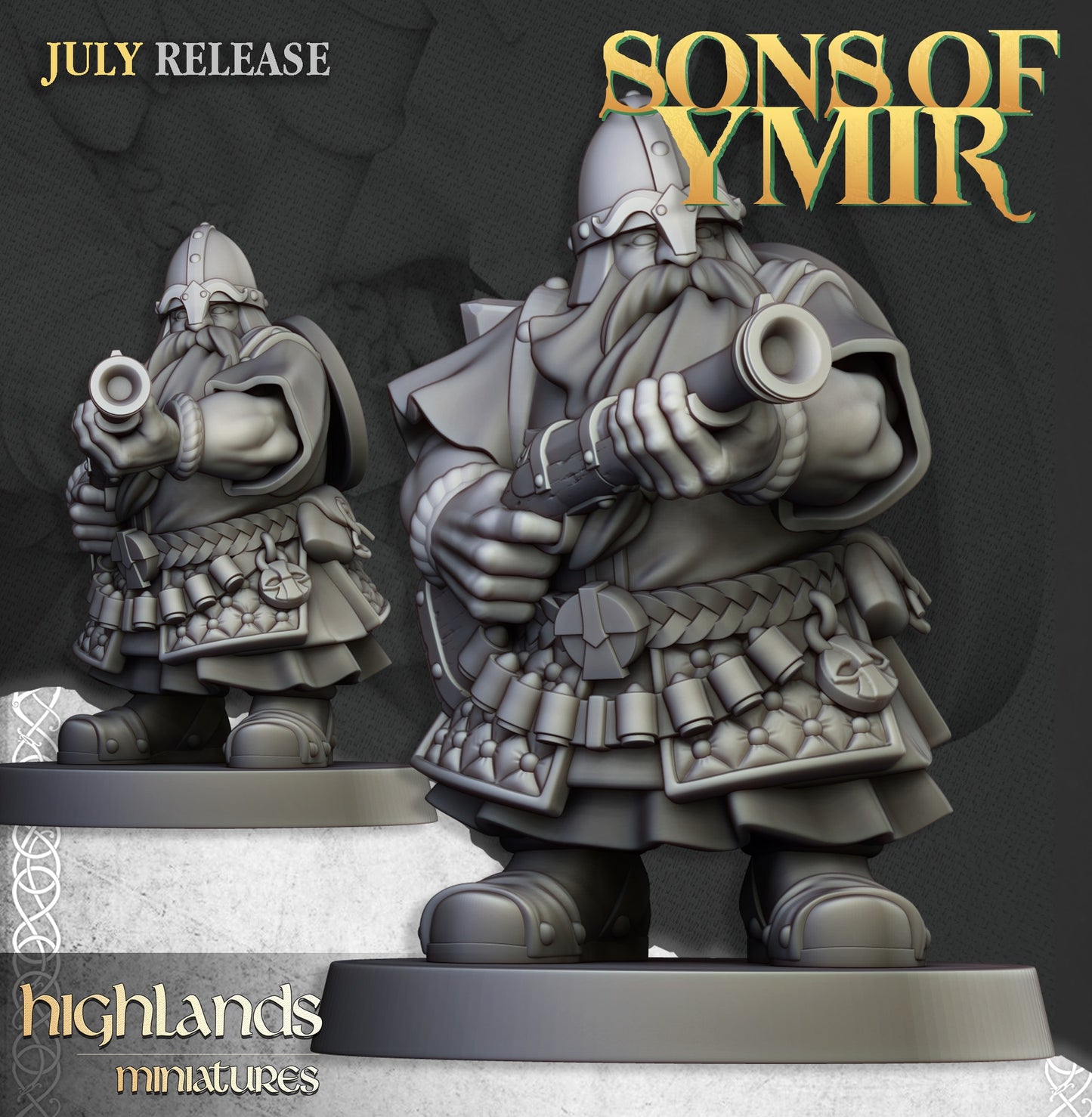 Miniatura Unidad de Tiradores Enanos Enanos resina 28mm sin pintar - Drakholm