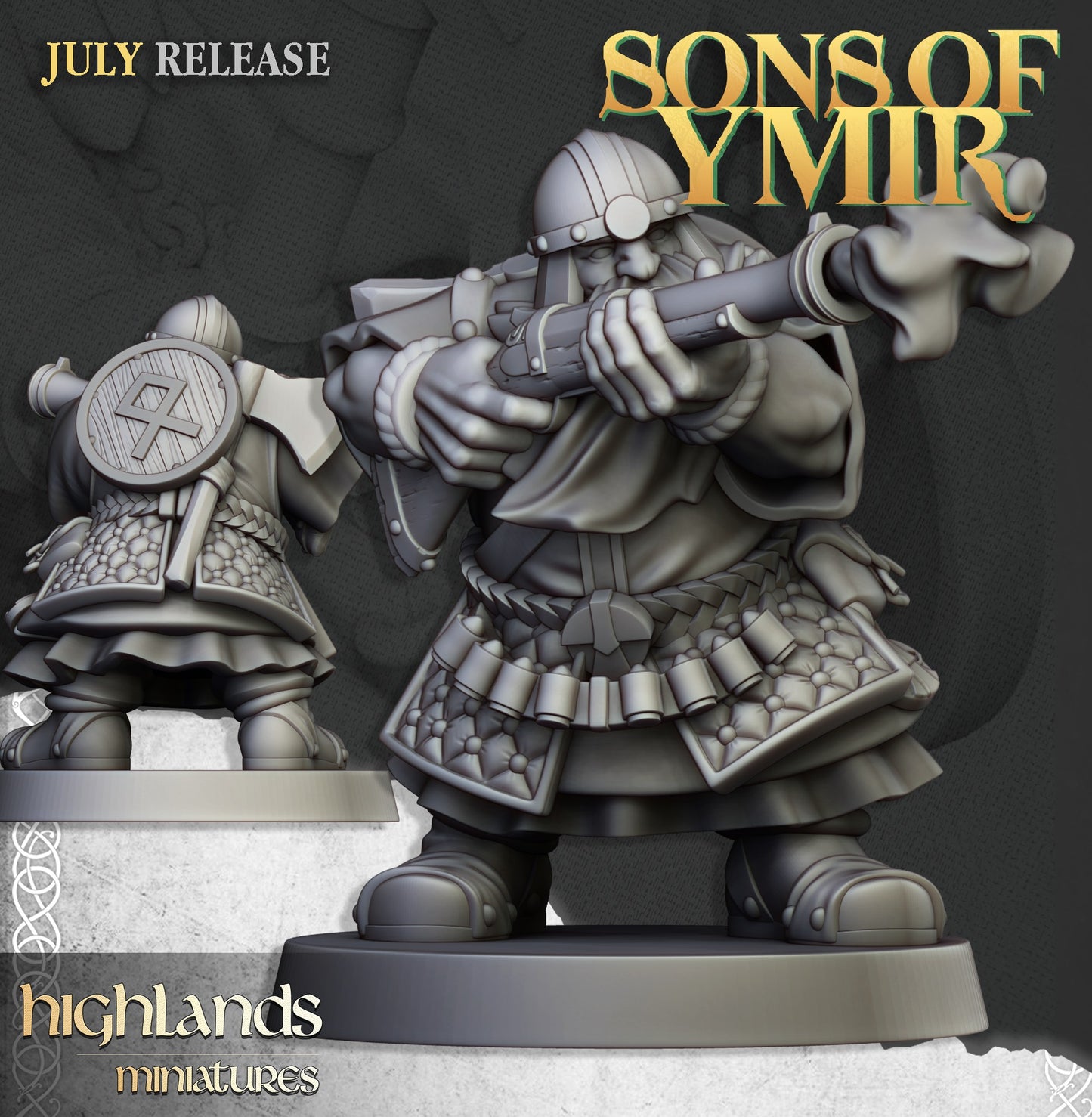 Miniatura Unidad de Tiradores Enanos Enanos resina 28mm sin pintar - Drakholm
