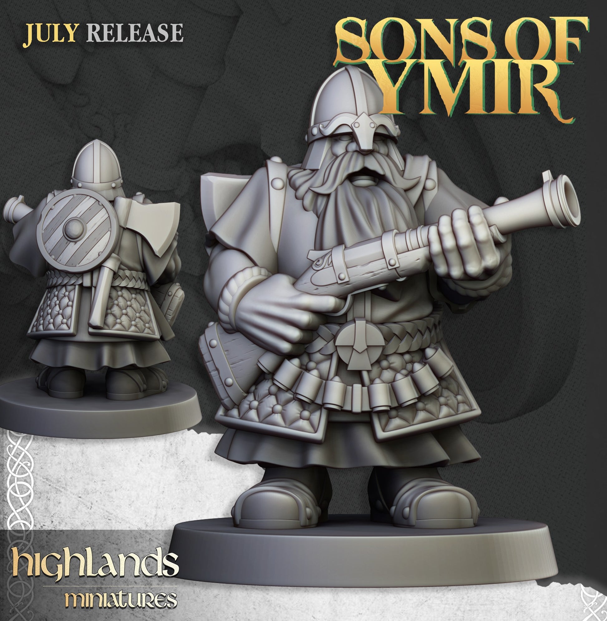 Miniatura Unidad de Tiradores Enanos Enanos resina 28mm sin pintar - Drakholm