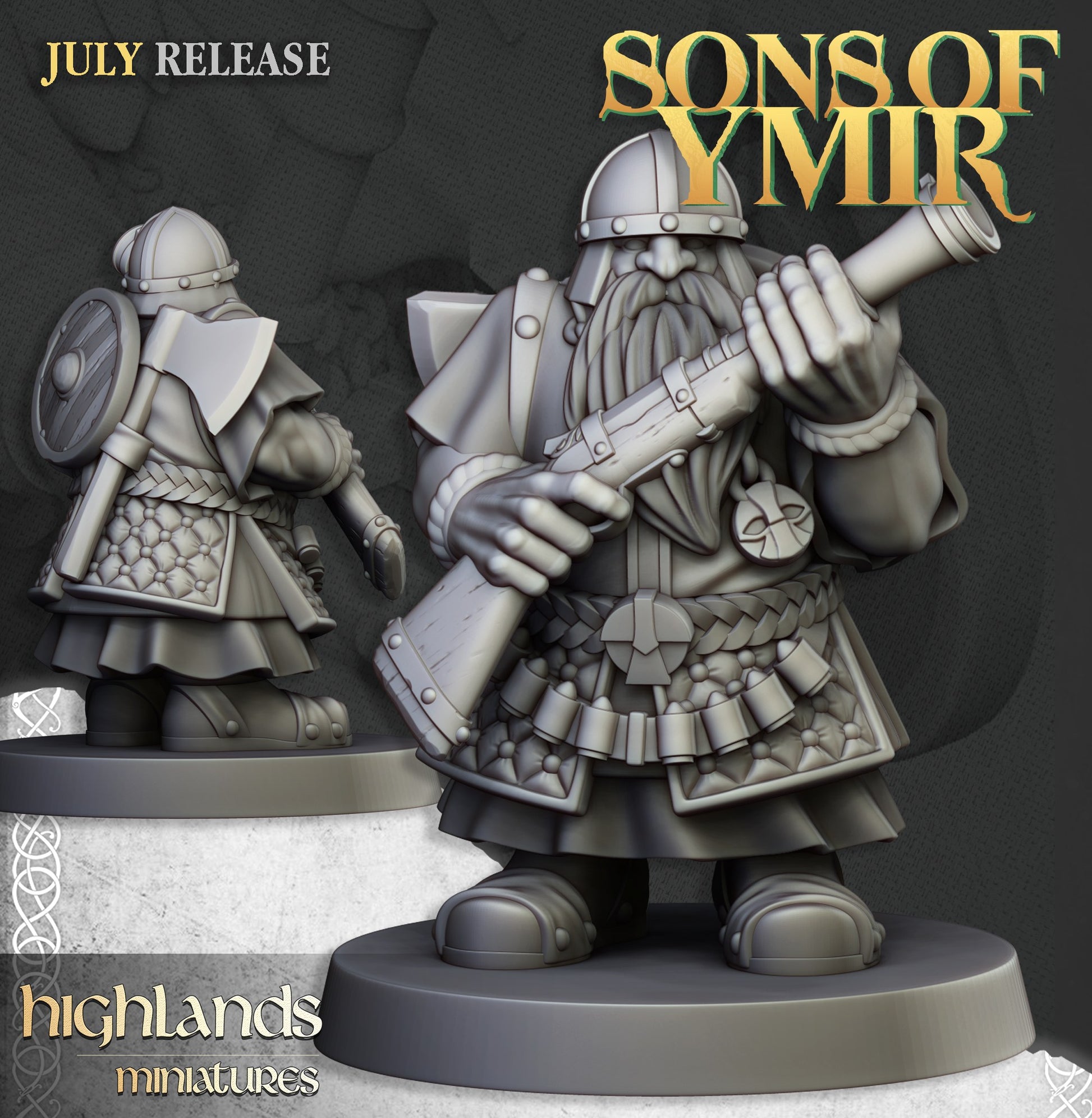 Miniatura Unidad de Tiradores Enanos Enanos resina 28mm sin pintar - Drakholm