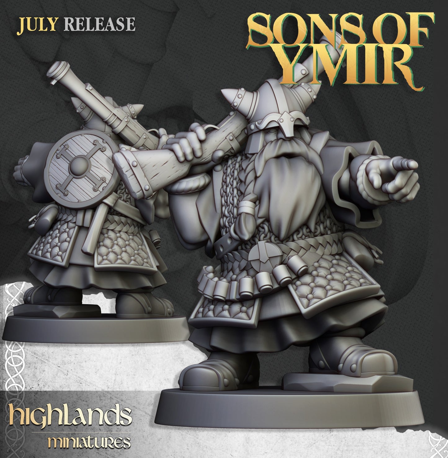 Miniatura Unidad de Tiradores Enanos Enanos resina 28mm sin pintar - Drakholm