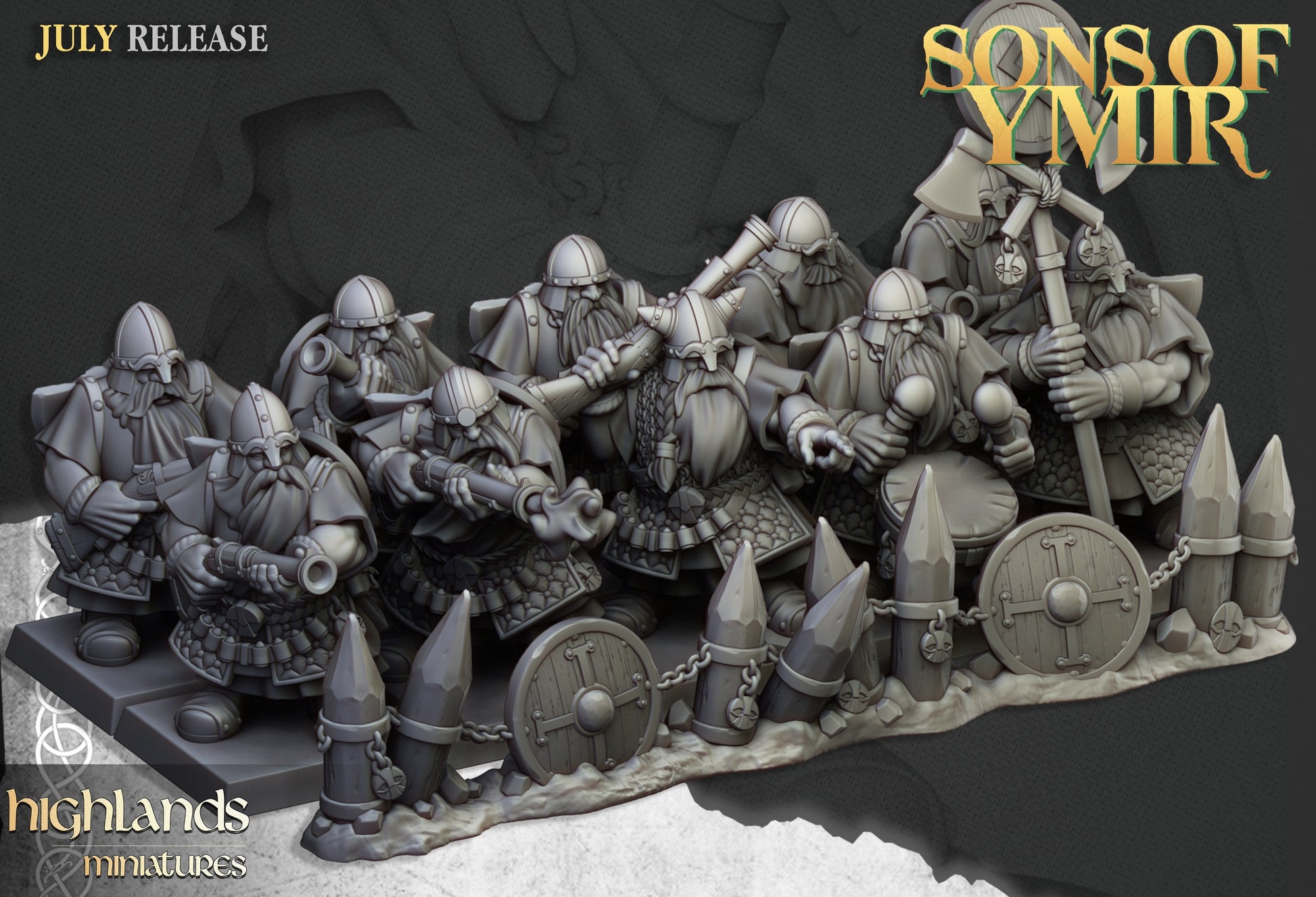 Miniatura Unidad de Tiradores Enanos Enanos resina 28mm sin pintar - Drakholm