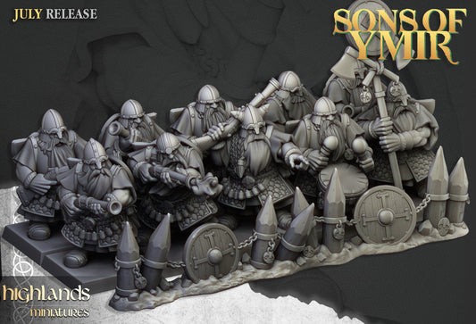 Miniatura Unidad de Tiradores Enanos Enanos resina 28mm sin pintar - Drakholm
