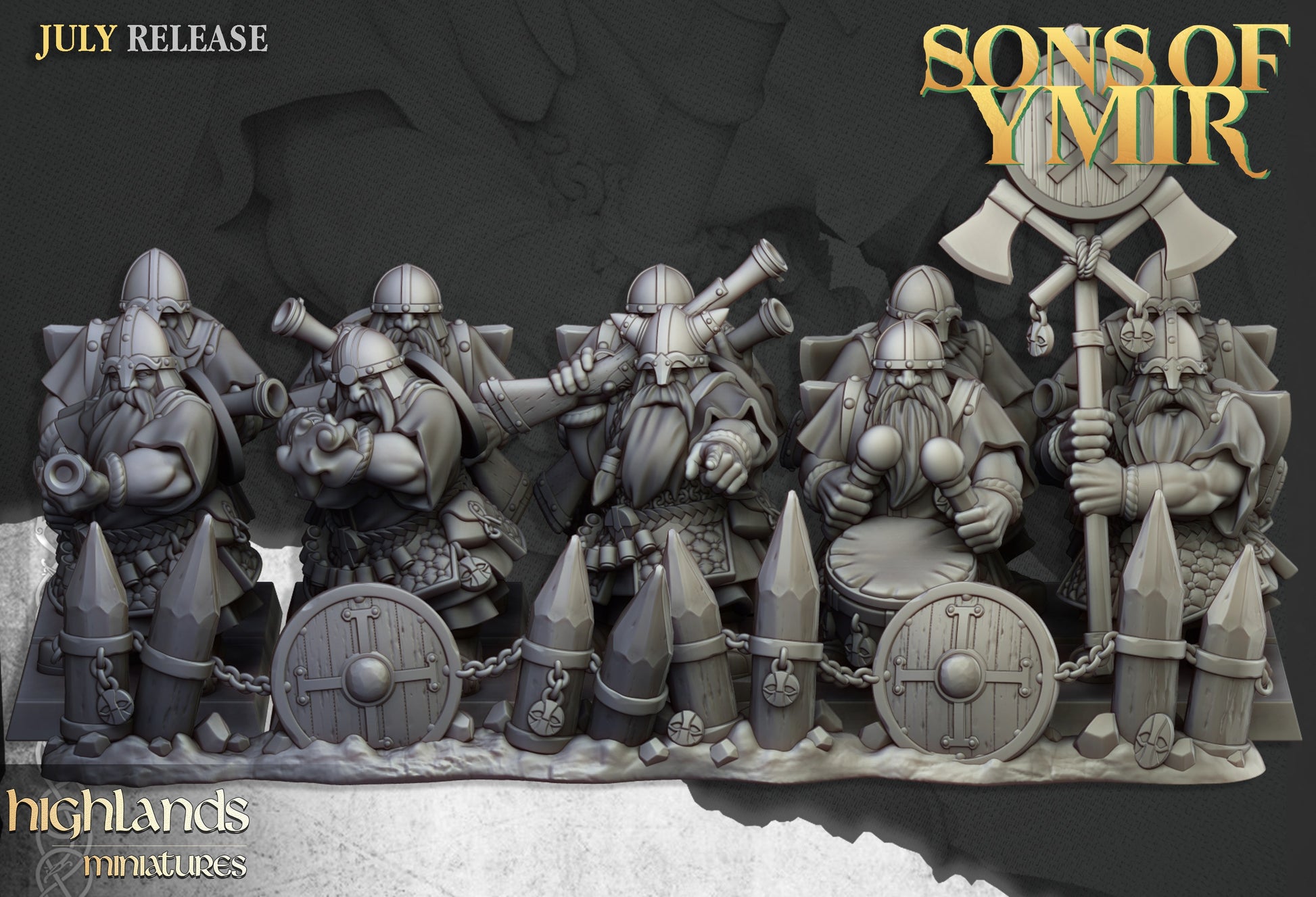 Miniatura Unidad de Tiradores Enanos Enanos resina 28mm sin pintar - Drakholm