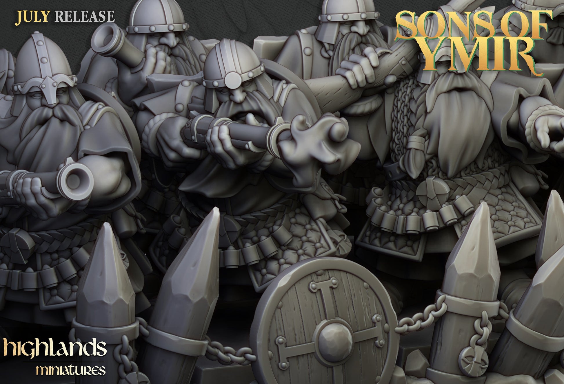 Miniatura Unidad de Tiradores Enanos Enanos resina 28mm sin pintar - Drakholm