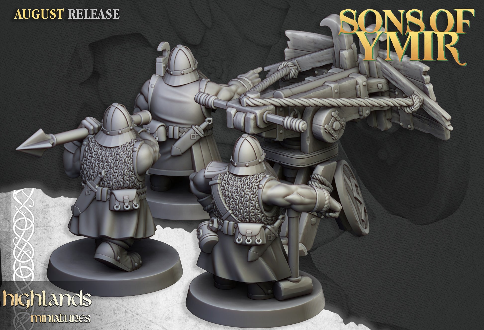 Miniatura Ballesta Enana Enanos resina 28mm sin pintar - Drakholm