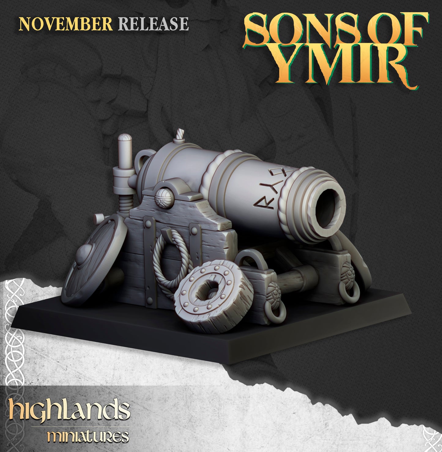 Miniatura Cañón Enano Enanos resina 28mm sin pintar - Drakholm